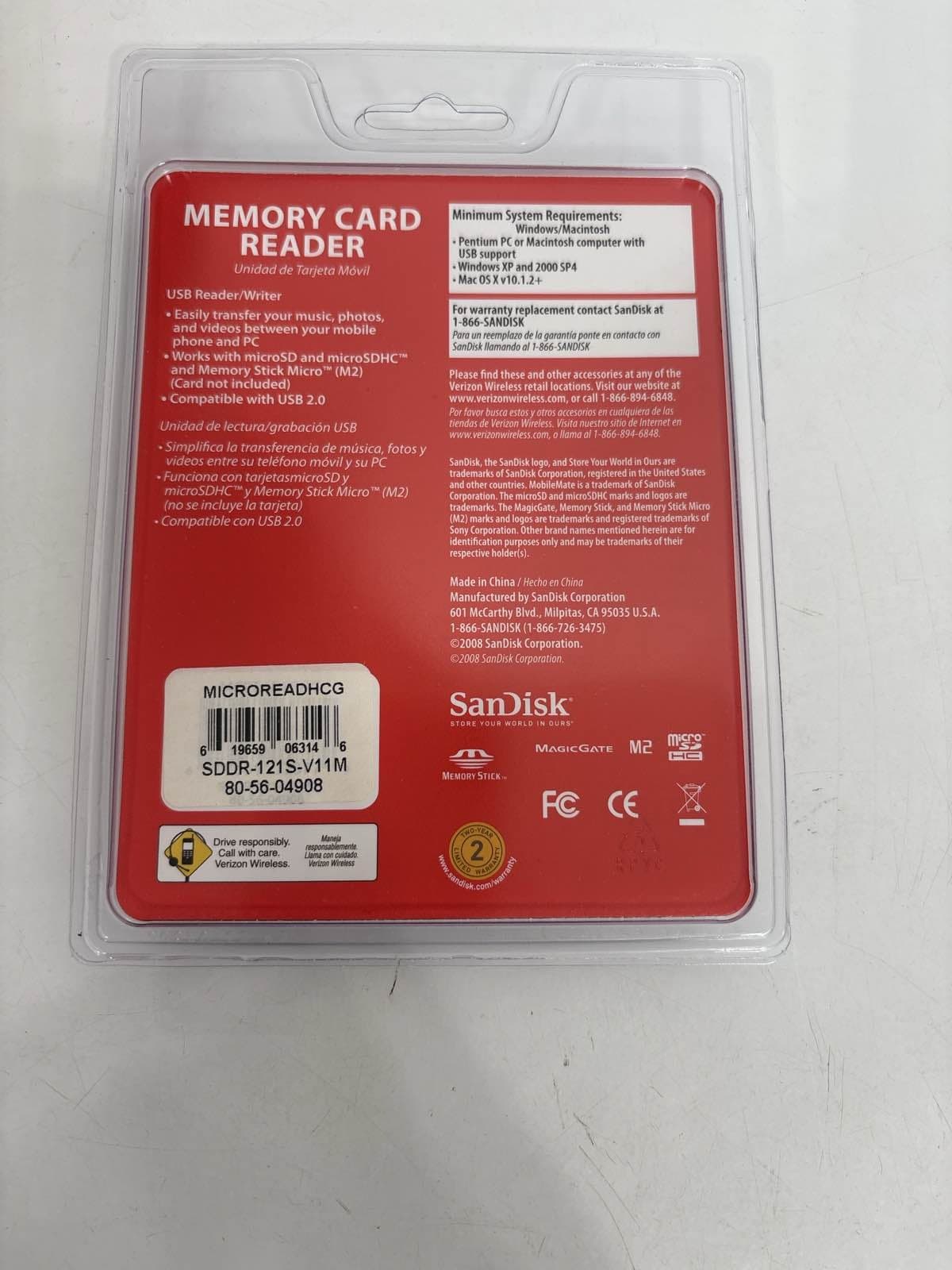 SanDisk MobileMate Micro Memory Card Reader Verizon Wireless Universal - Thumbnail 2
