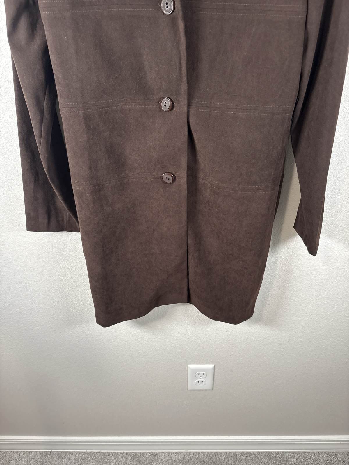 Sag Harbor Dress Women Brown Blazer Jacket Buttons Career Chic Size 8 - Thumbnail 2