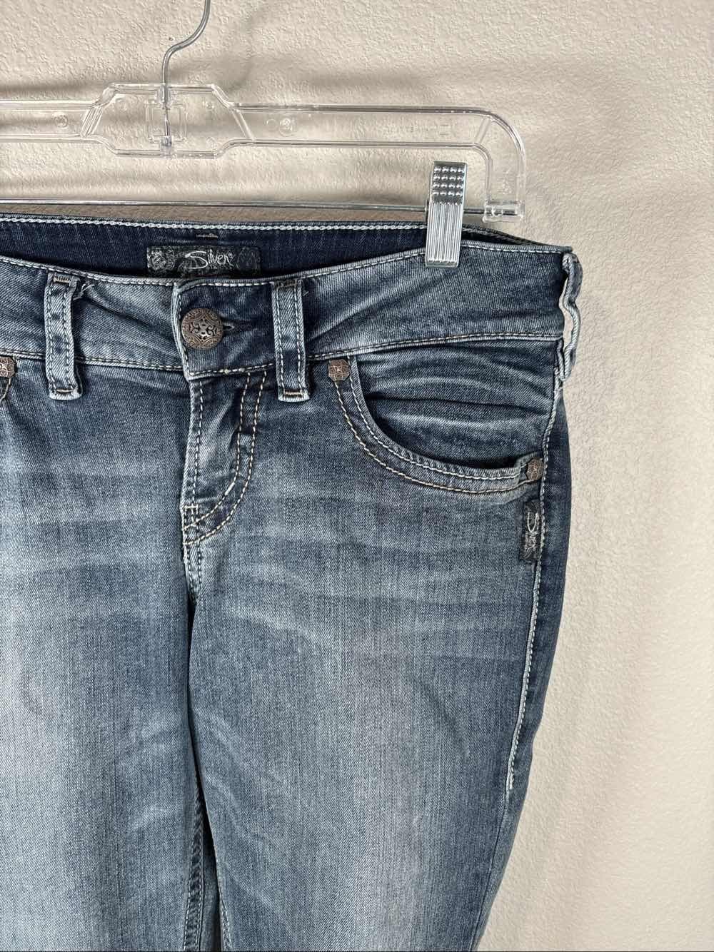 Silver Jeans Suki Mid Capri W29/L22.5 Blue Stretch Denim Fluid Super Stretch - Thumbnail 2