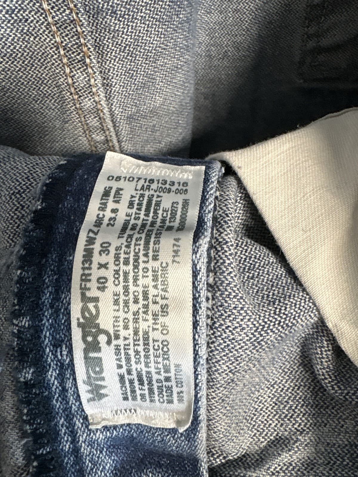 Wrangler FR Work Jeans 13 Flame Resistant Mens Denim 40x30 - Thumbnail 5