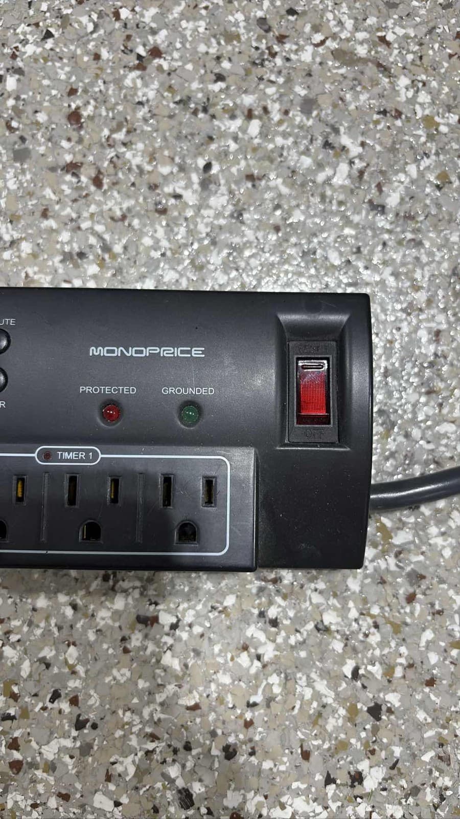 Monoprice 8 Outlet Surge Protector Power Strip w/ Timer & Grounded LED