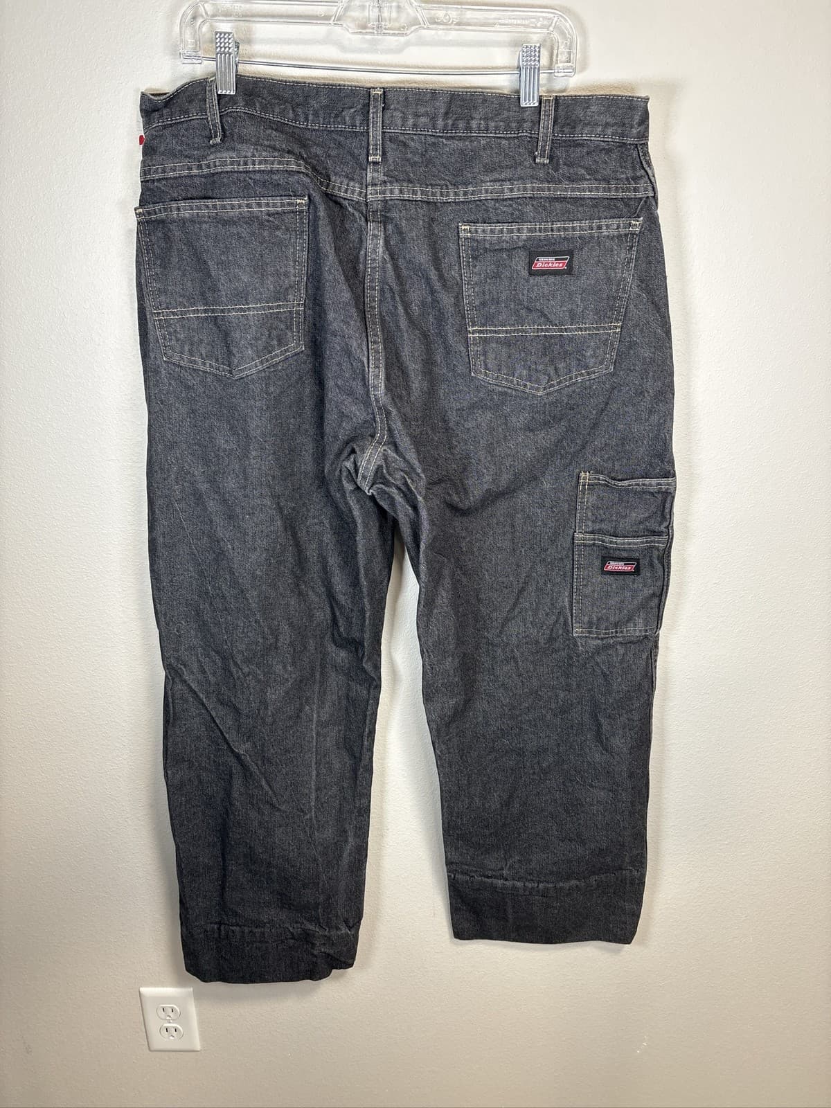 Dickies Men's Black Cargo Pants 38x32 Relaxed Fit Straight Workwear - Thumbnail 4