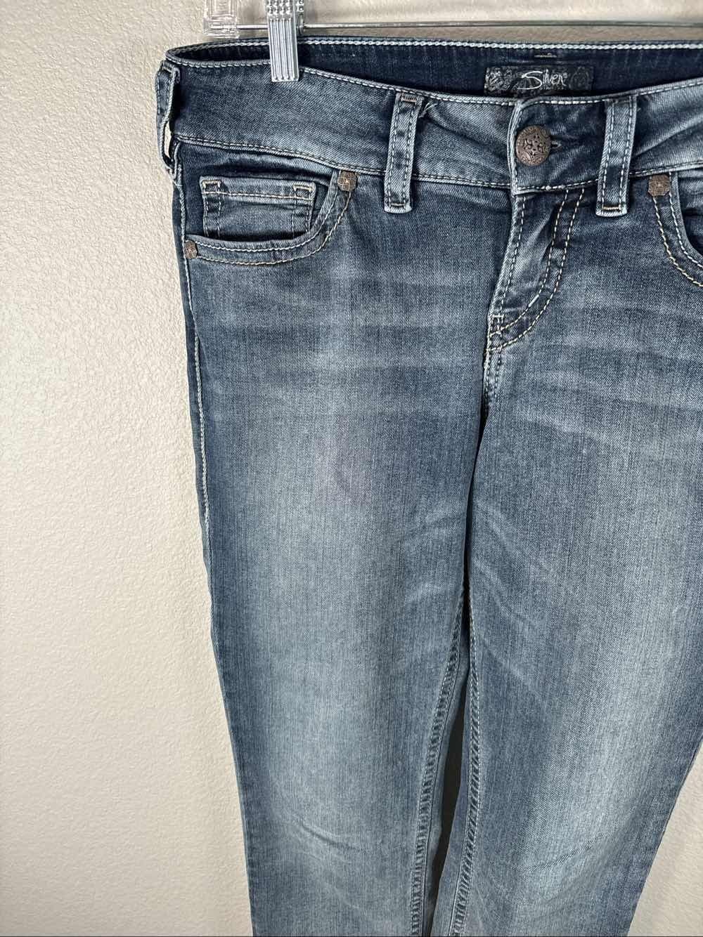 Silver Jeans Suki Mid Capri W29/L22.5 Blue Stretch Denim Fluid Super Stretch - Thumbnail 3