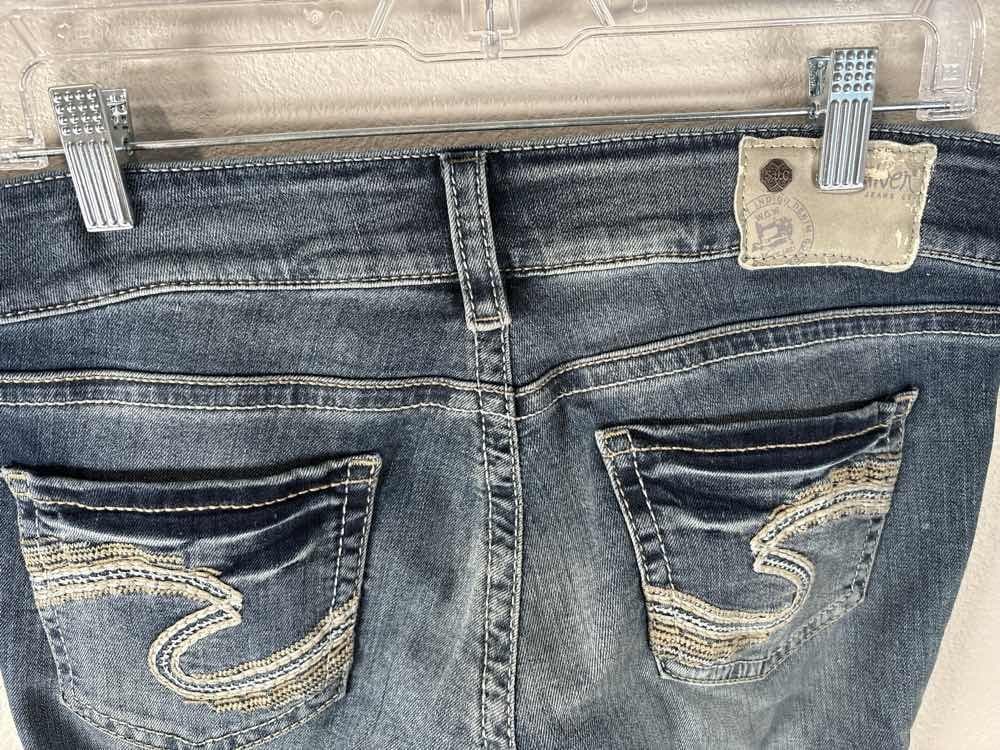 Silver Jeans Suki Mid Capri W29/L22.5 Blue Stretch Denim Fluid Super Stretch - Thumbnail 5