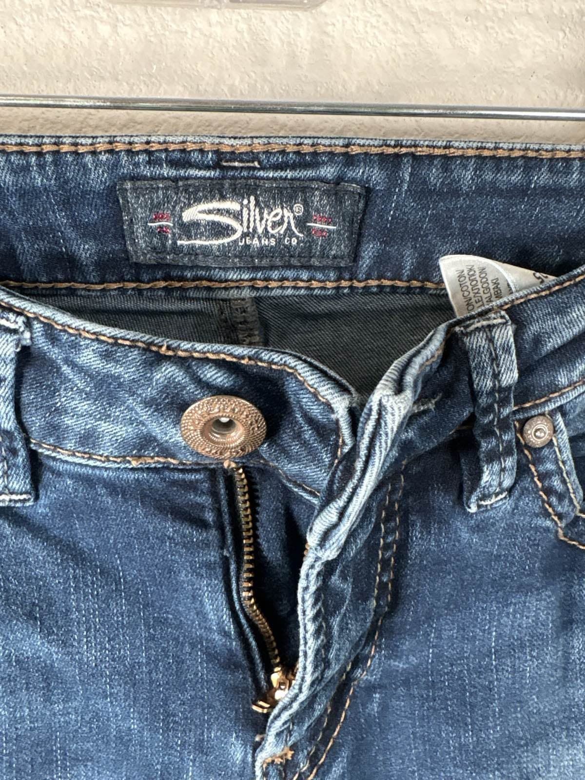 Silver Jeans Suki Skinny Crop Jeans Womens Blue Denim Stretch 28 x 25 - Thumbnail 3