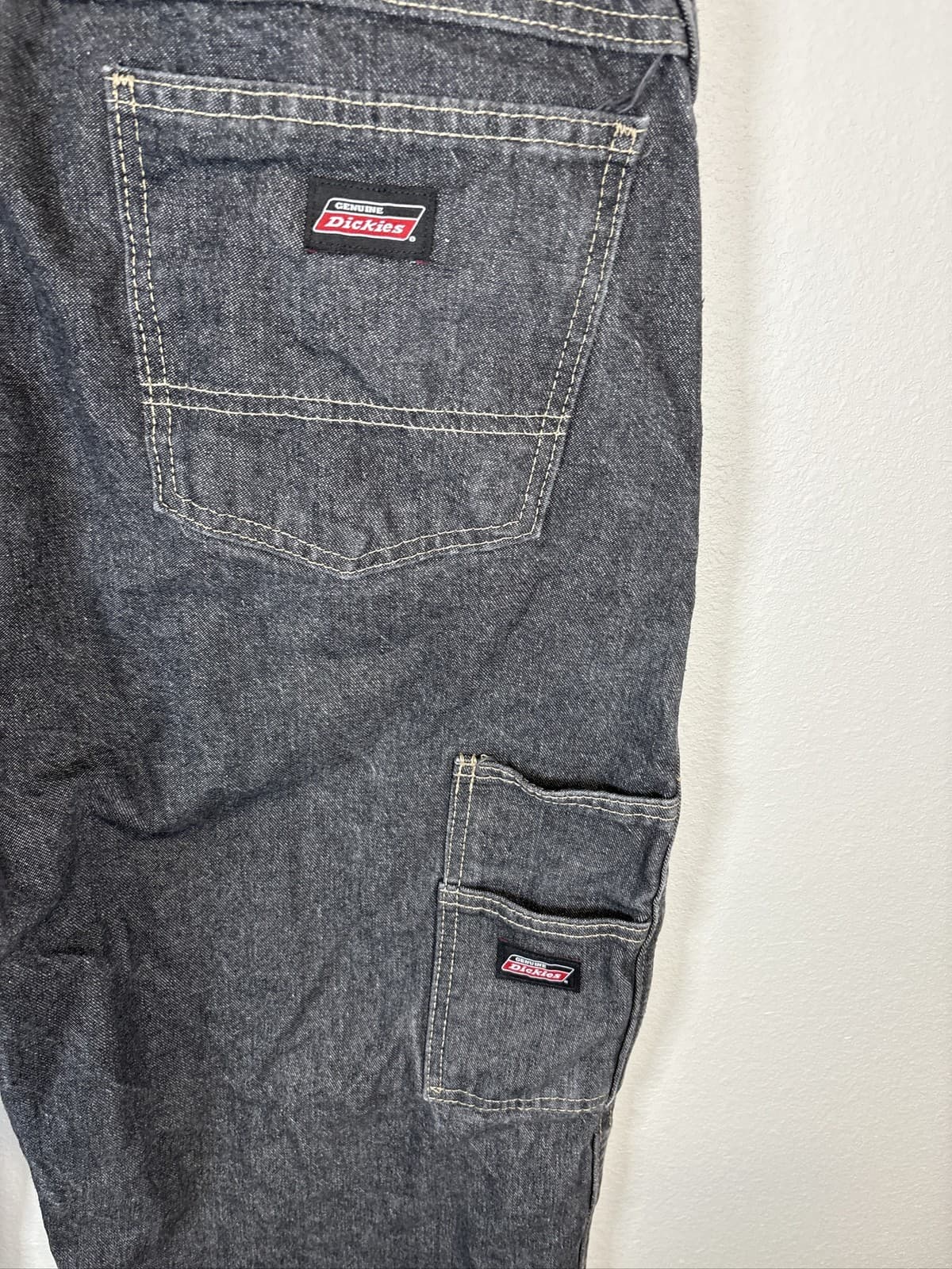Dickies Men's Black Cargo Pants 38x32 Relaxed Fit Straight Workwear - Thumbnail 5