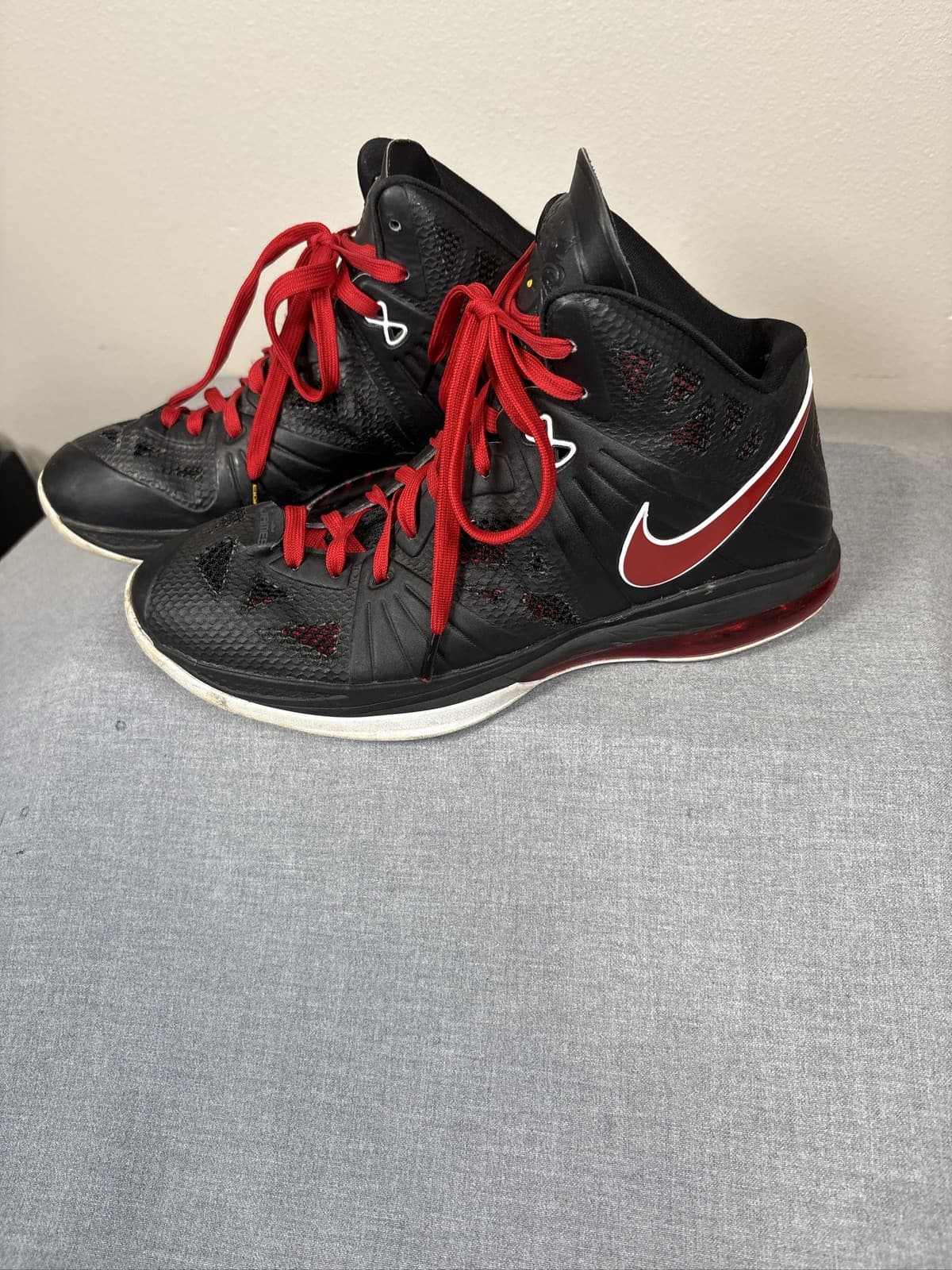 Nike LeBron 8 PS Black Red Basketball Shoes Mens - Thumbnail 3