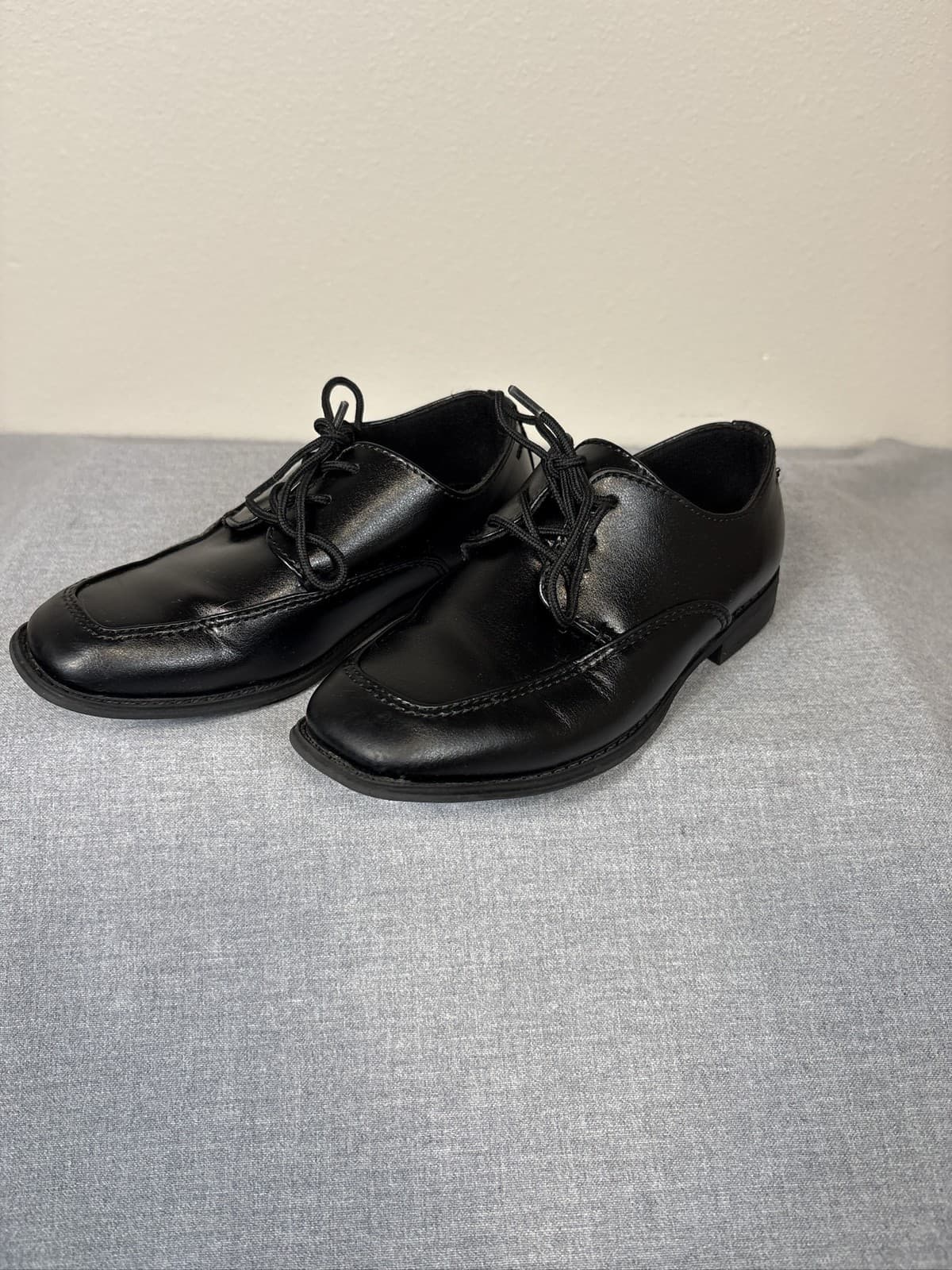 Sonoma Alexander Youth Boys Black Lace Up Memory Foam Dress Shoes Size 13