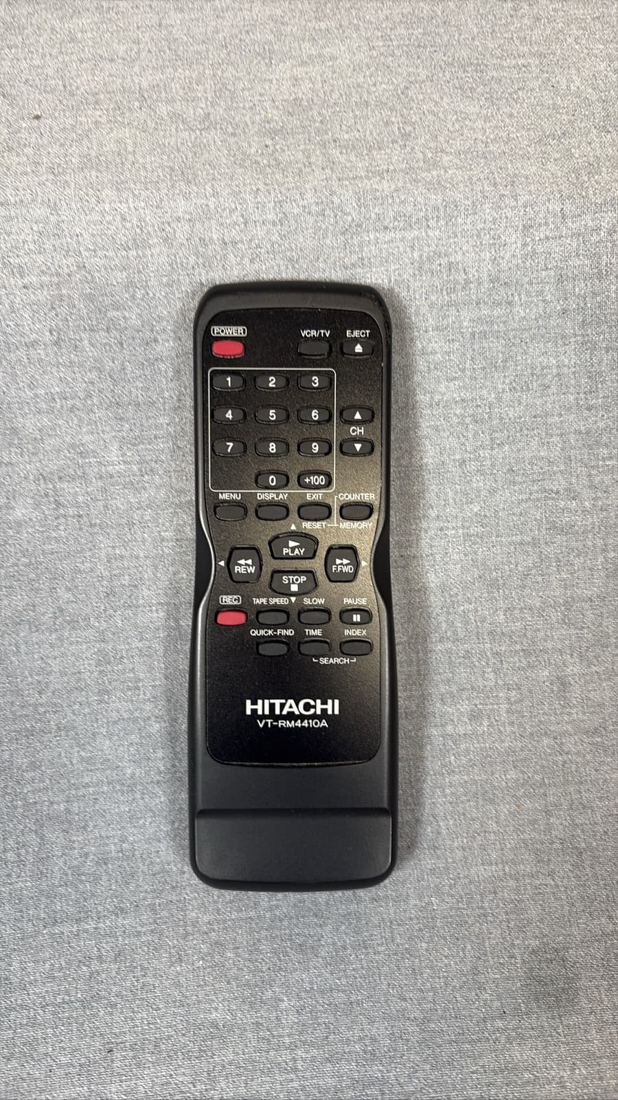 Hitachi VT-RM4410A VCR TV Remote Black Tested Working