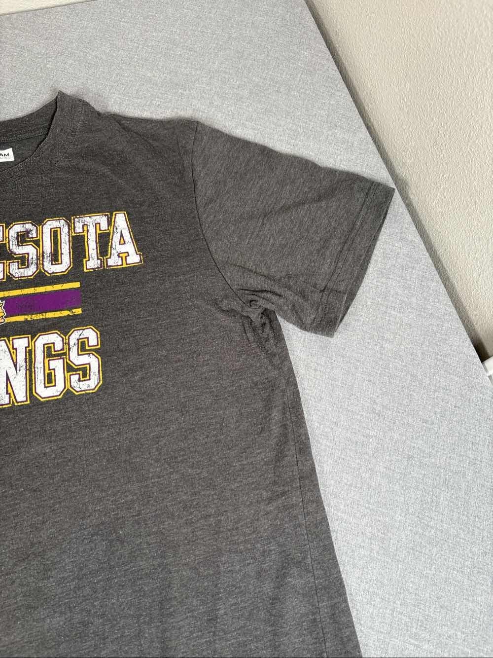 Minnesota Vikings NFL Team Apparel Graphic T-Shirt Men's Grey L - Thumbnail 3
