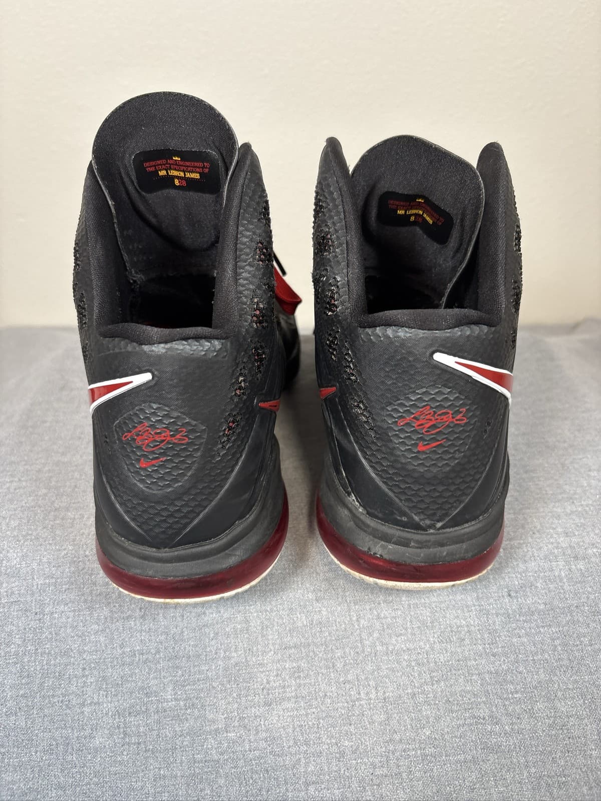 Nike LeBron 8 PS Black Red Basketball Shoes Mens - Thumbnail 4