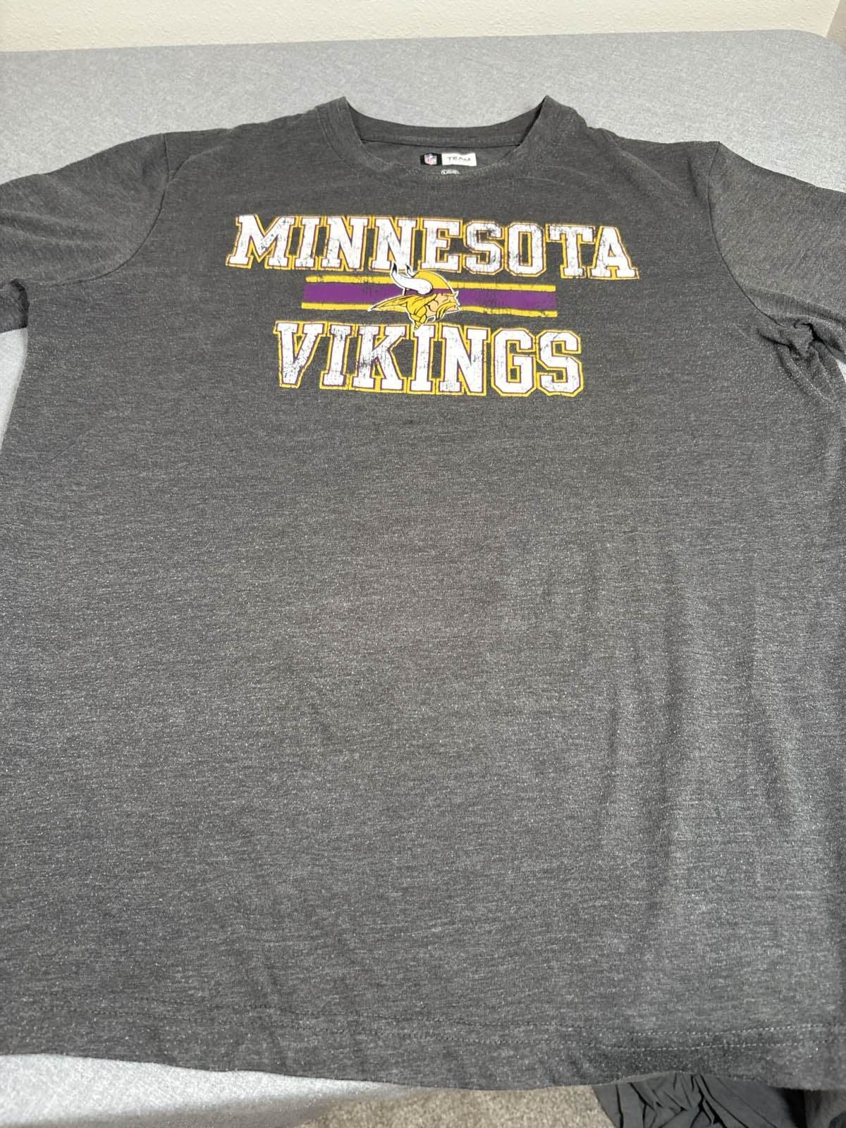 Minnesota Vikings NFL Team Apparel Graphic T-Shirt Men's Grey L - Thumbnail 4