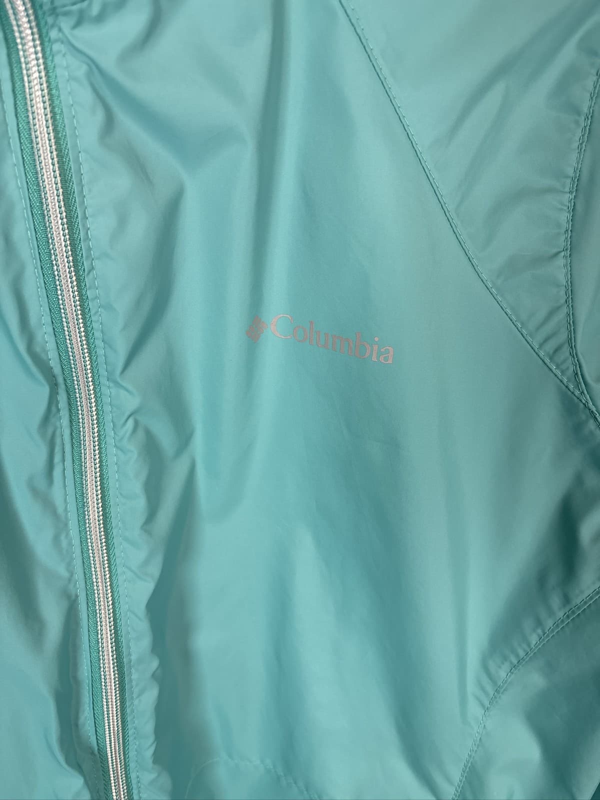 Columbia Women's Turquoise Full Zip Windbreaker Jacket - Thumbnail 3