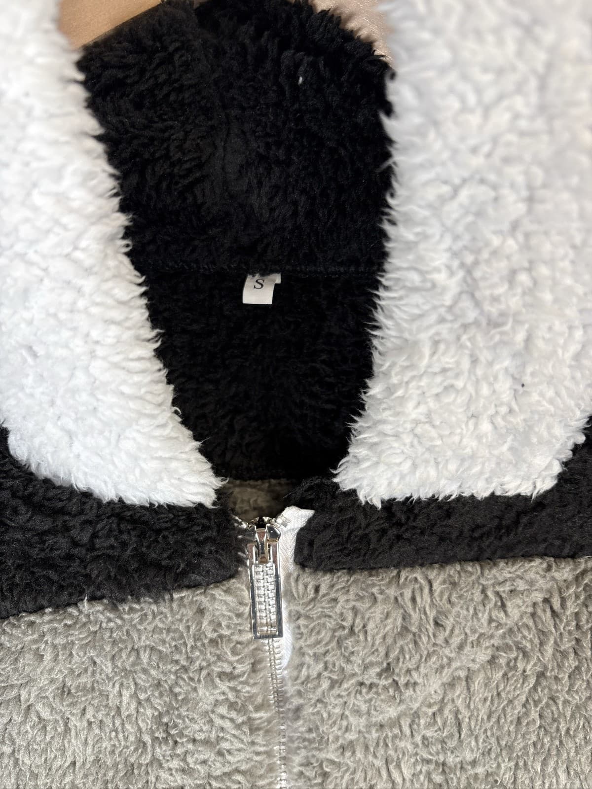 Women's Colorblock Sherpa Fleece Hooded Zip Jacket - Thumbnail 2