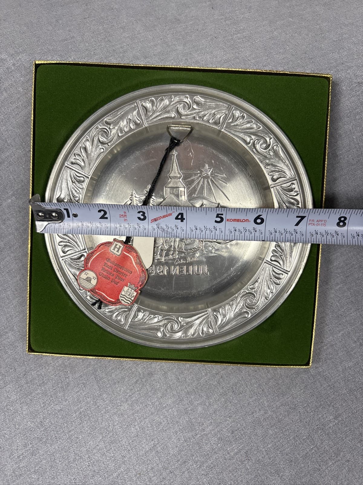 Vintage Astri Holthe Norwegian Pewter Christmas Plate Julen 1981 Norway - Thumbnail 3