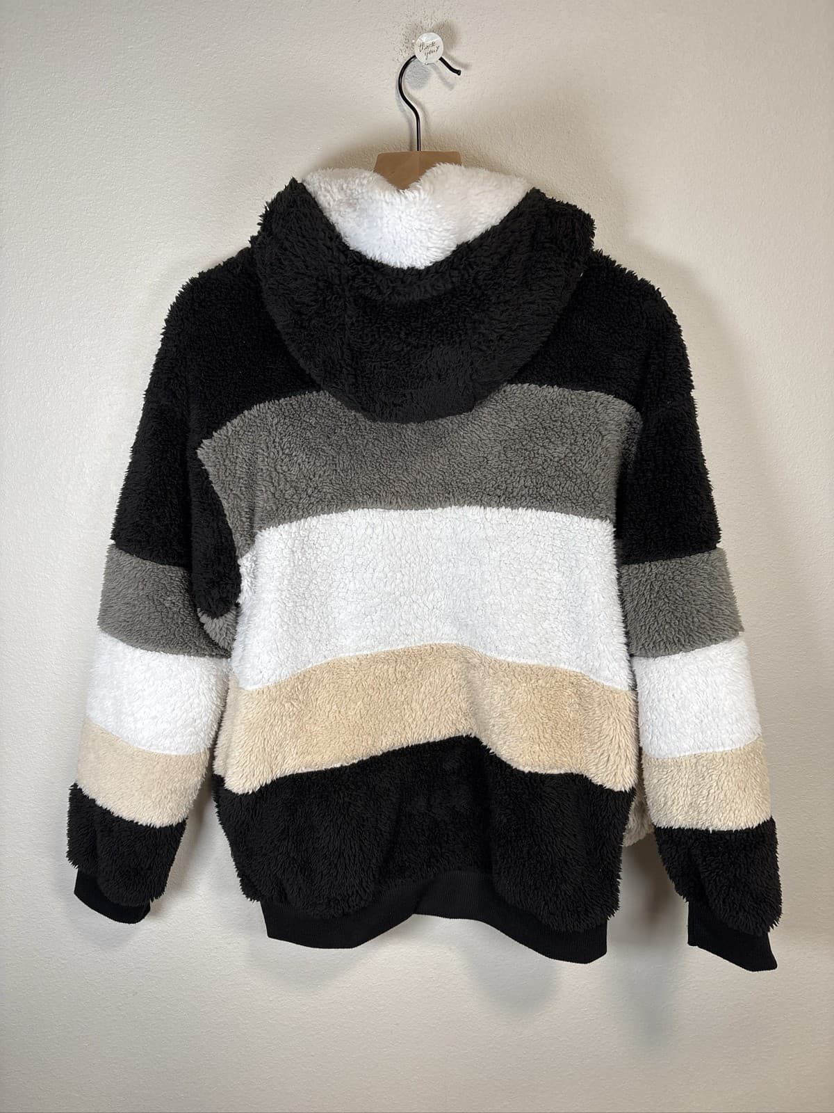 Women's Colorblock Sherpa Fleece Hooded Zip Jacket - Thumbnail 3
