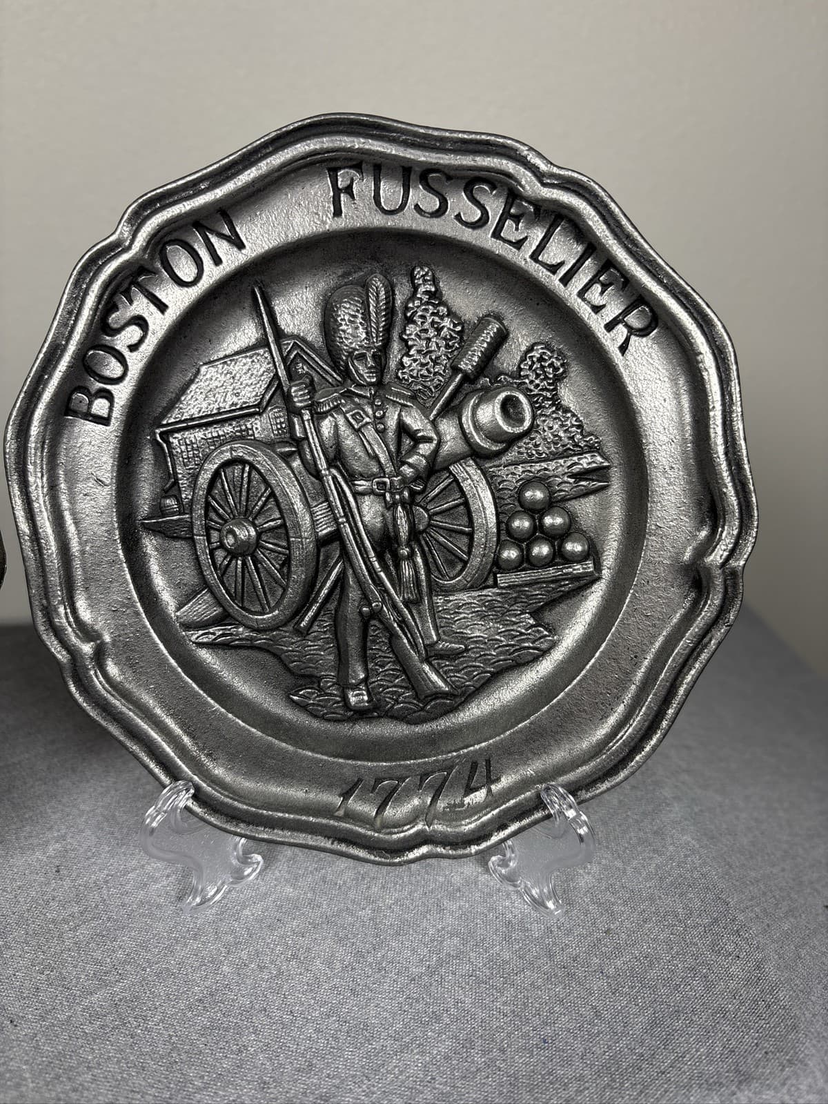 Vintage Set of 4 Sexton Pewter Plates Great Moments in American History 7 inch - Thumbnail 4