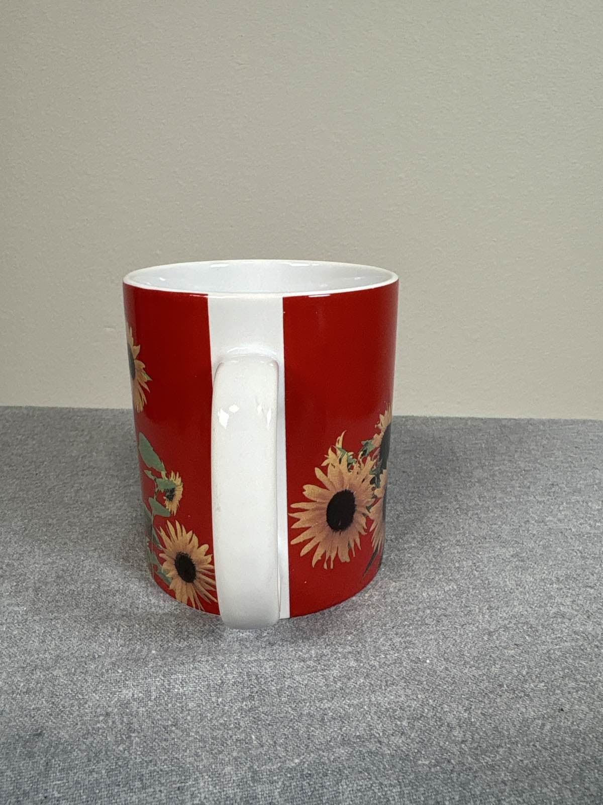Red Sunflower Floral Coffee Mug Cup 11 oz Ceramic Drinkware - Thumbnail 2