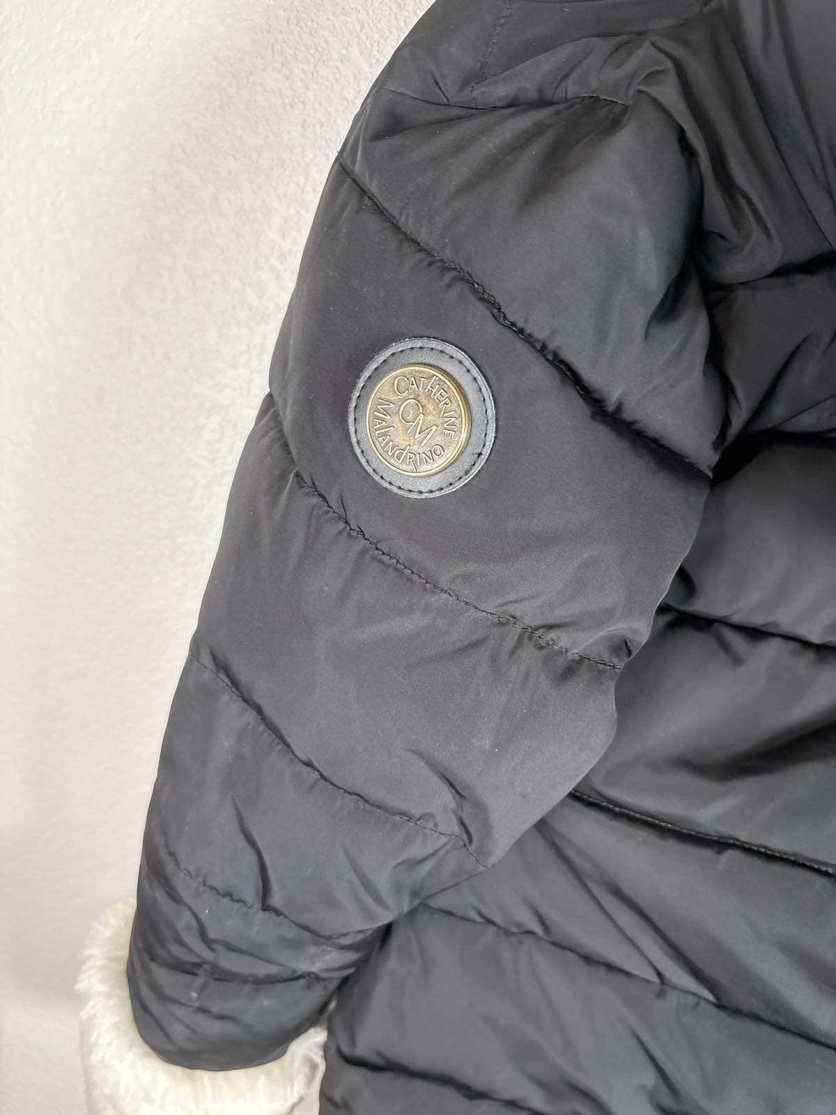 Catherine Malandrino Girls Black Puffer Sherpa Lined Winter Jacket Coat - Thumbnail 8