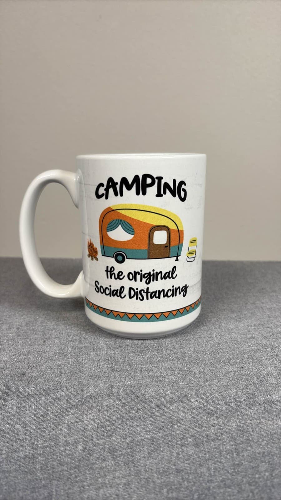 Camping RV Coffee Mug Social Distancing Camper Humor Gift White Tea Cup