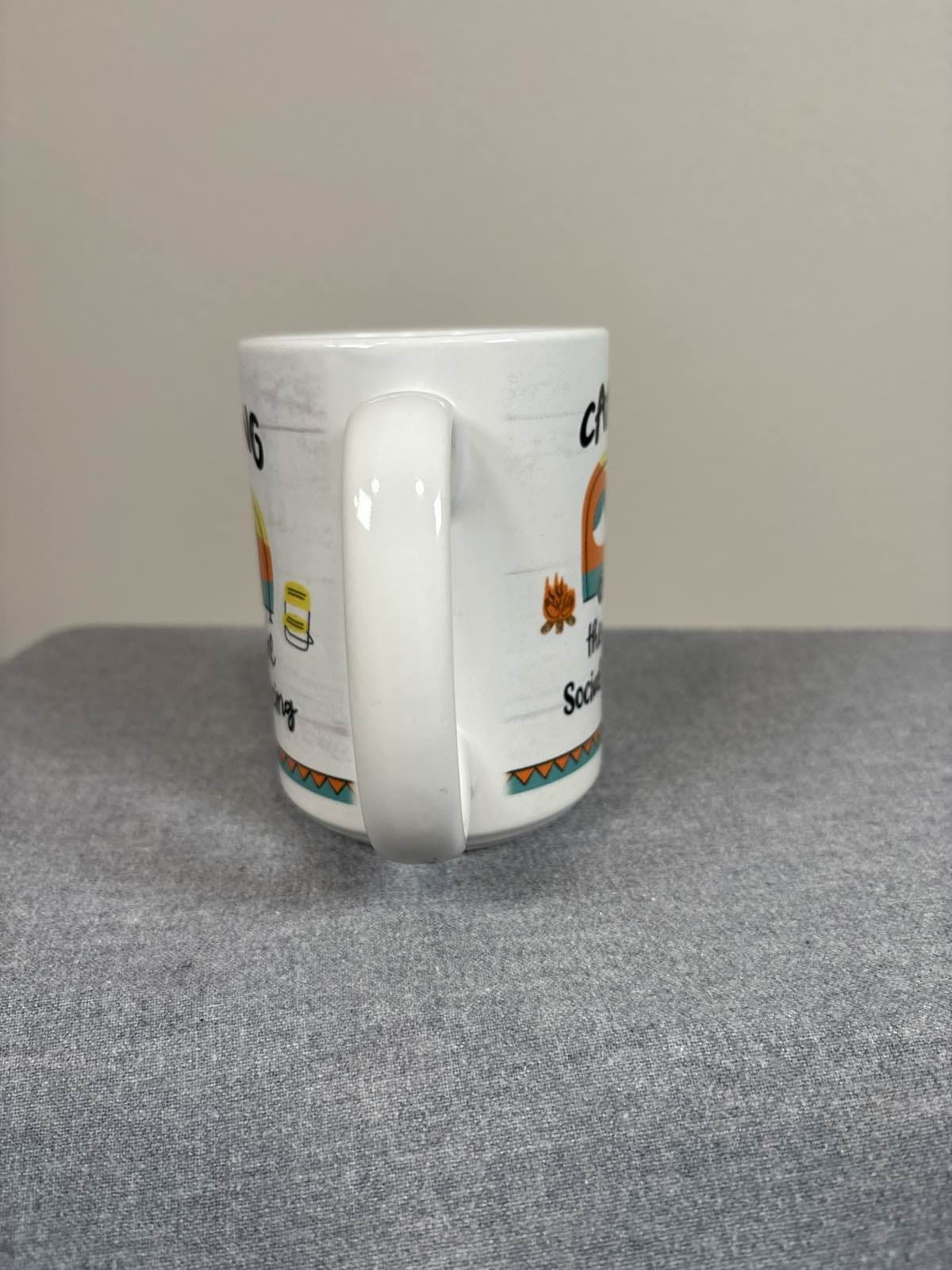 Camping RV Coffee Mug Social Distancing Camper Humor Gift White Tea Cup - Thumbnail 2