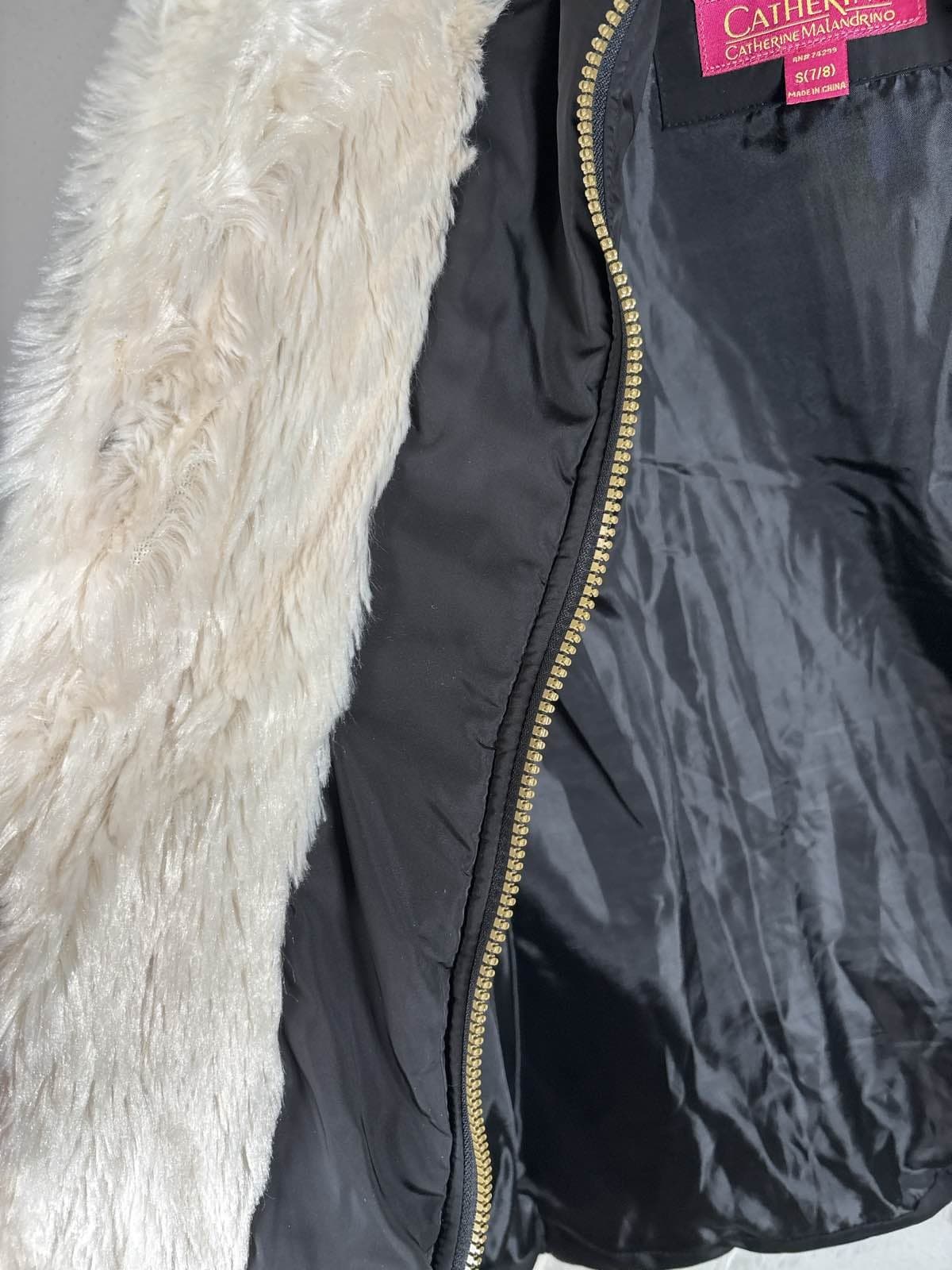 Catherine Malandrino Girls Black Puffer Sherpa Lined Winter Jacket Coat - Thumbnail 5