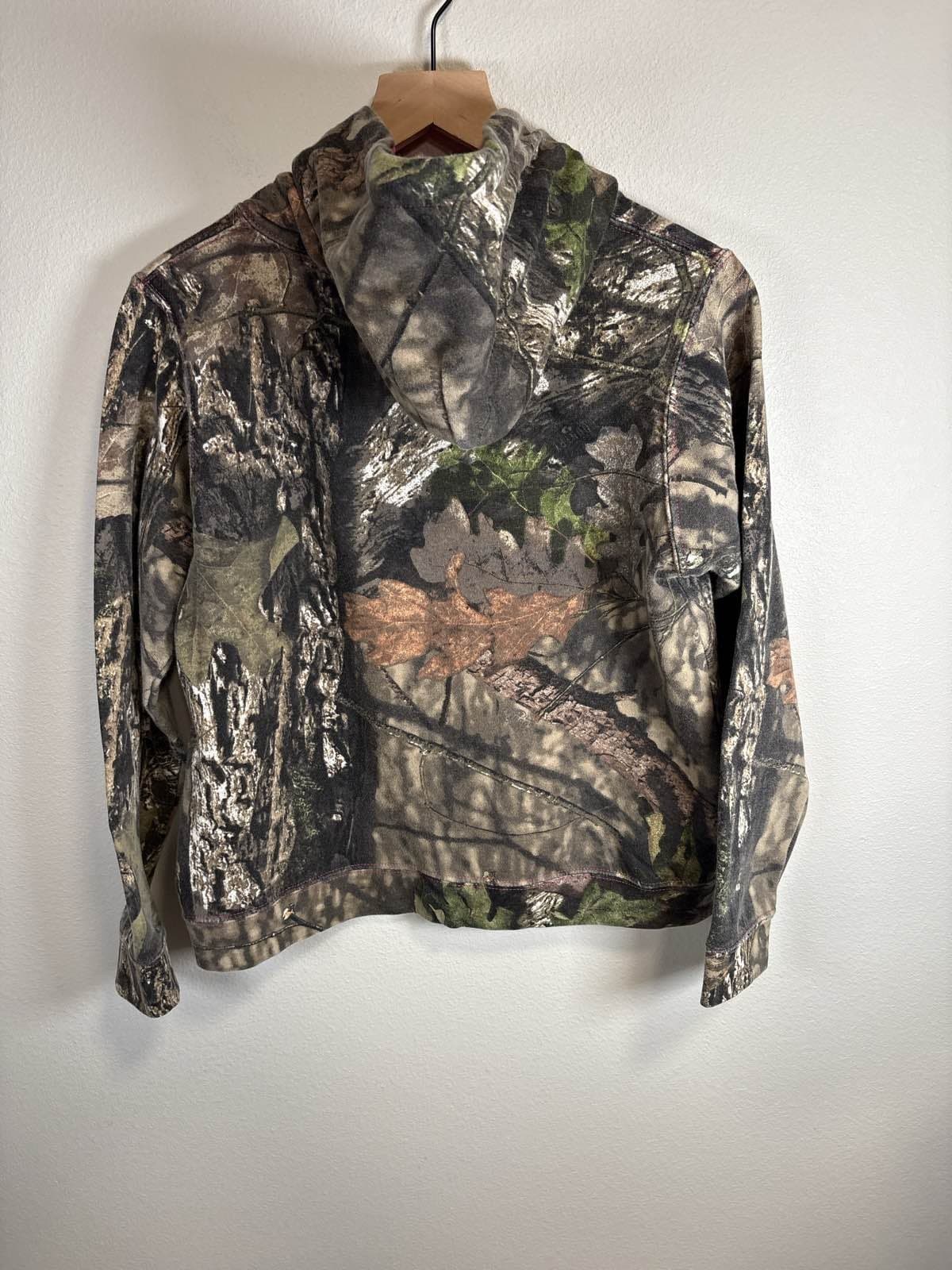 Mossy Oak Women's Pink Camo Hoodie Sweatshirt Hunting M - Thumbnail 4