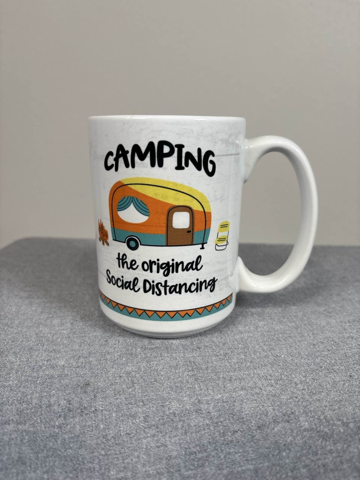 Camping RV Coffee Mug Social Distancing Camper Humor Gift White Tea Cup - Thumbnail 3