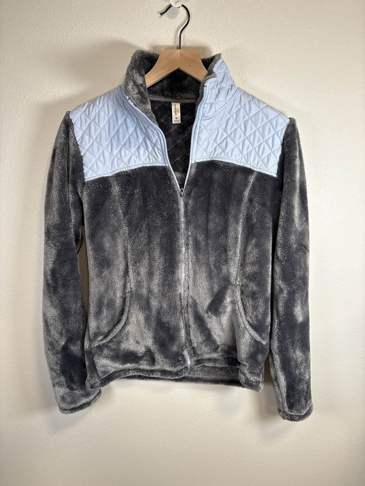 Exertek Women's M Blue Quilted Fleece Full Zip Jacket