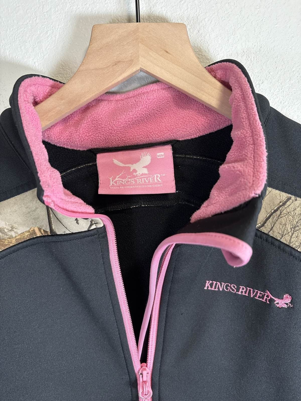 Kings River Womens Black Pink Camo Soft Shell Jacket M - Thumbnail 3