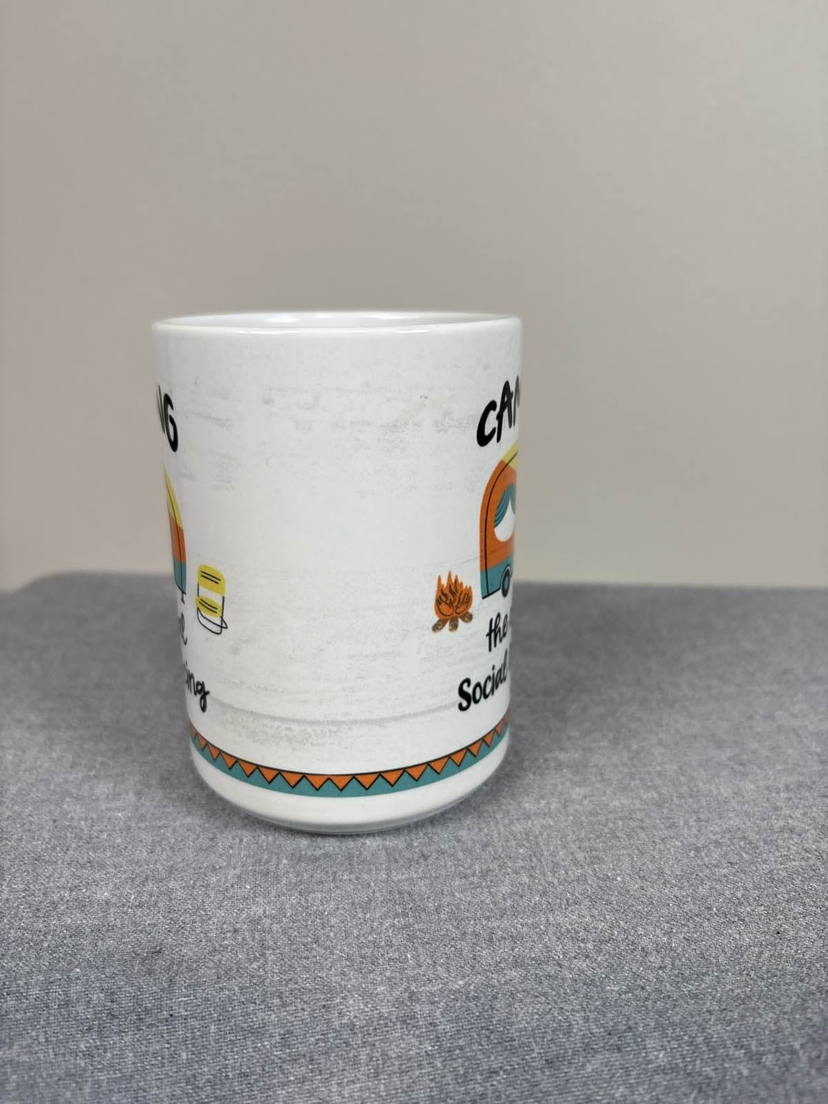 Camping RV Coffee Mug Social Distancing Camper Humor Gift White Tea Cup - Thumbnail 4