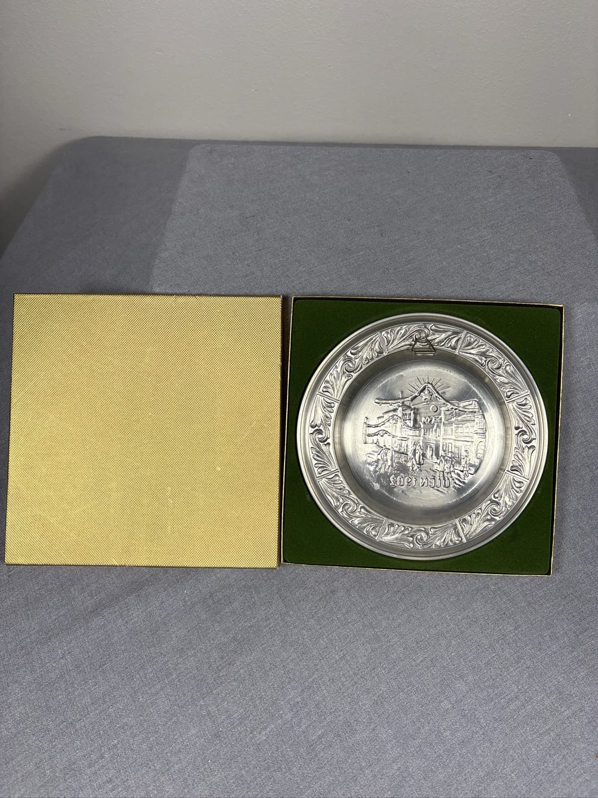 Vintage Astri Holthe Norway Pewter Christmas Plate Julen 1982 Signed Numbered - Thumbnail 3
