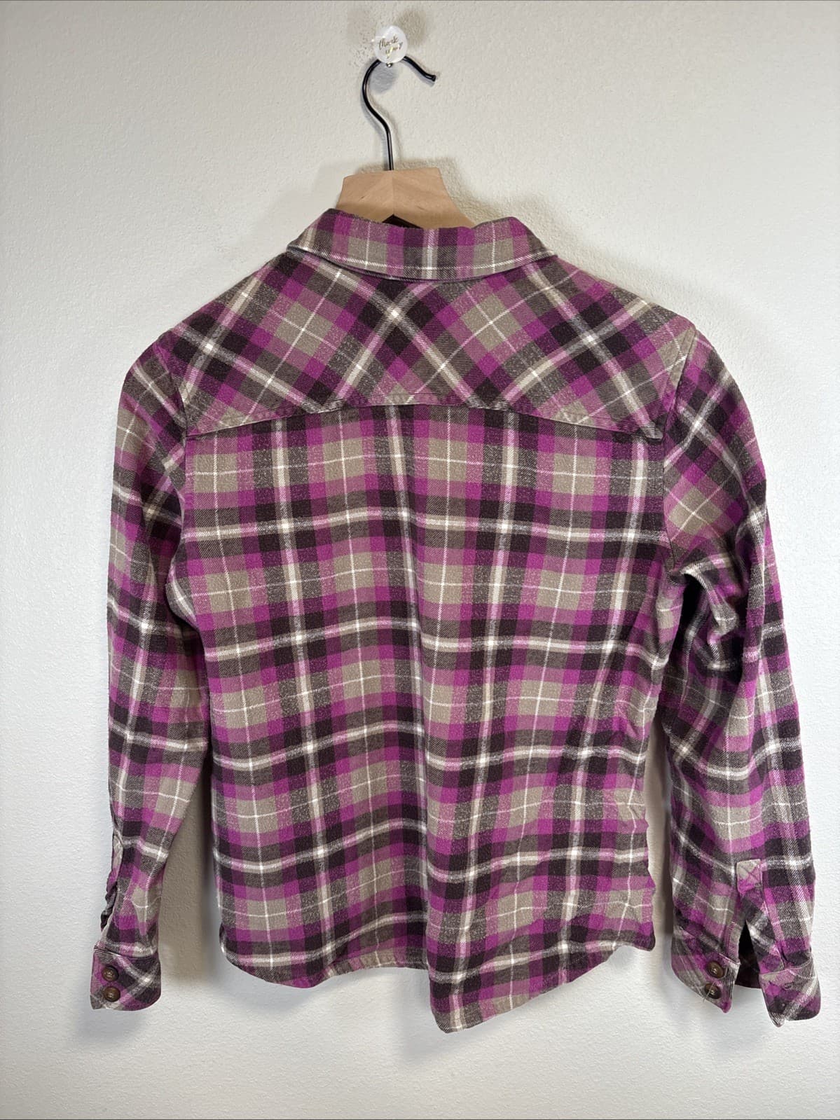 Dickies WORK M Flannel Shirt Women's Medium Purple Plaid Button Up - Thumbnail 3