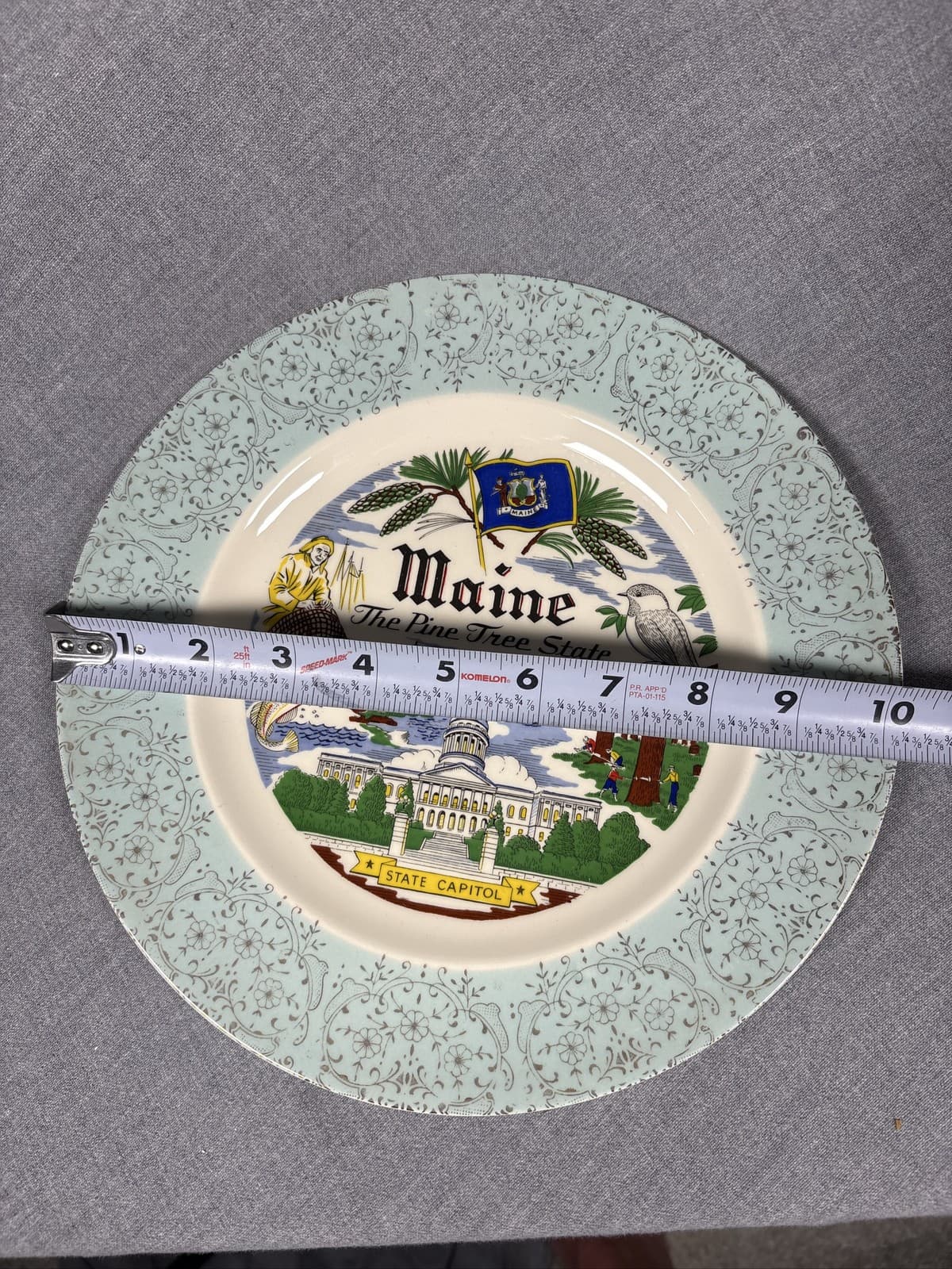 Vintage Maine State Souvenir Decorative Collector Plate The Pine Tree State - Thumbnail 3