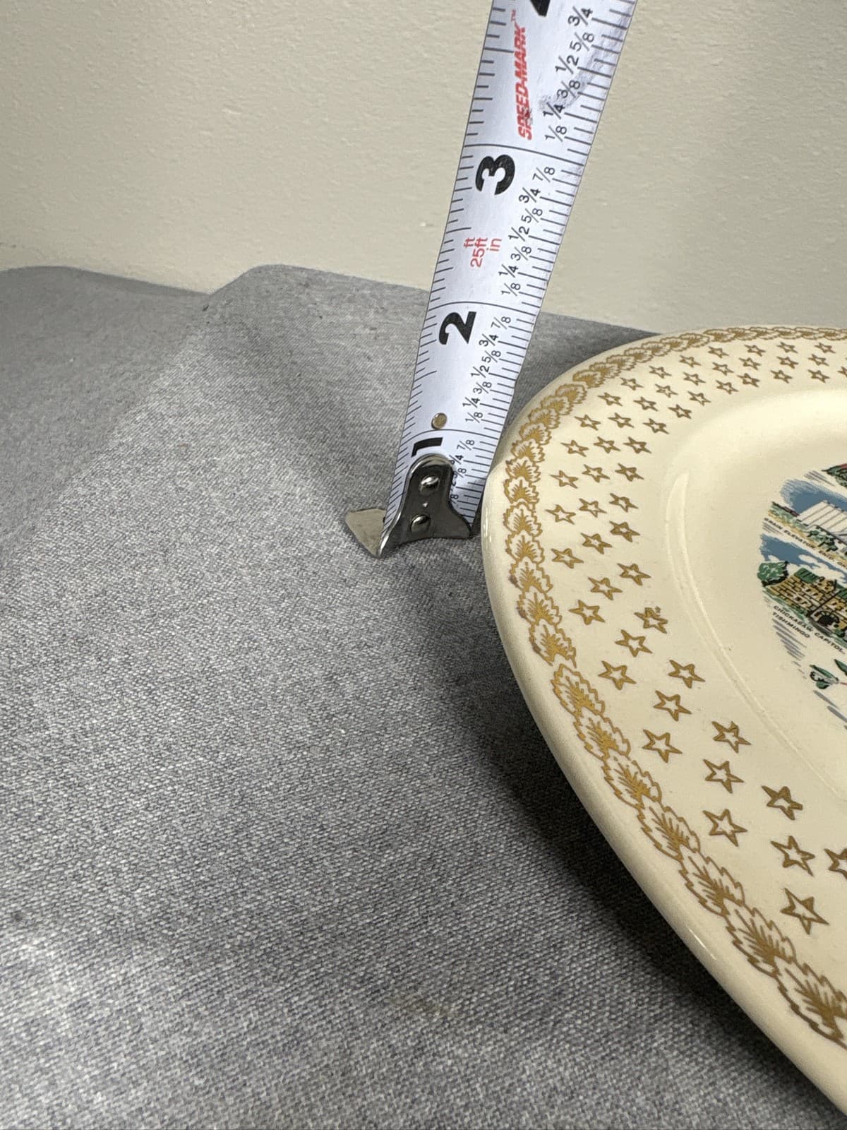 Oklahoma Souvenir Collector Plate The Sooner State Gold Trim Star Border - Thumbnail 4