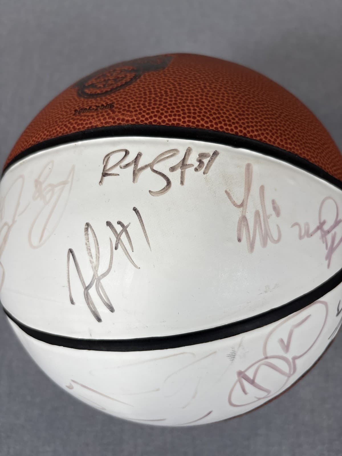 2005-2006 Seattle Supersonics NBA Team Autographed Basketball - Thumbnail 3