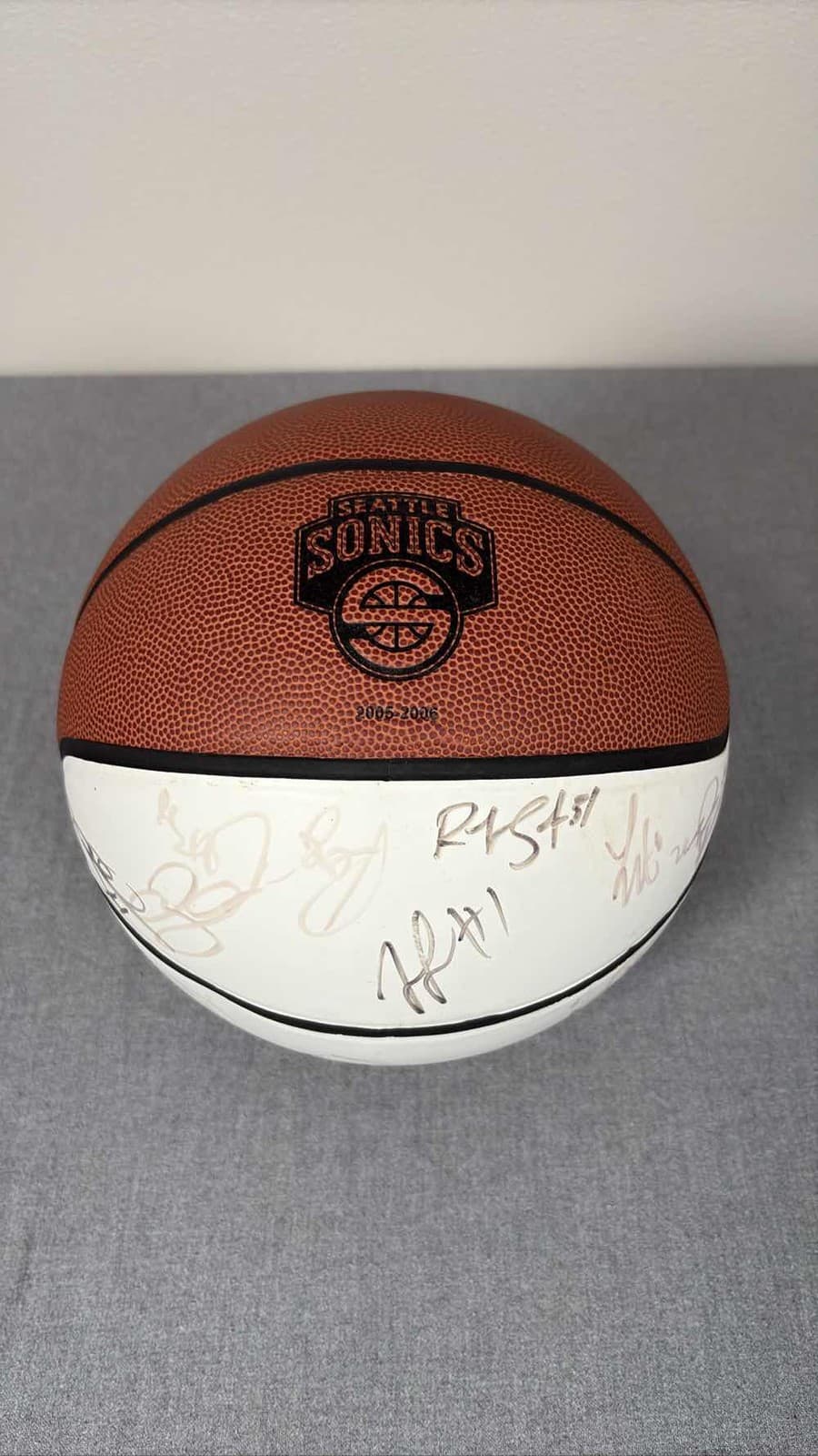 2005-2006 Seattle Supersonics NBA Team Autographed Basketball