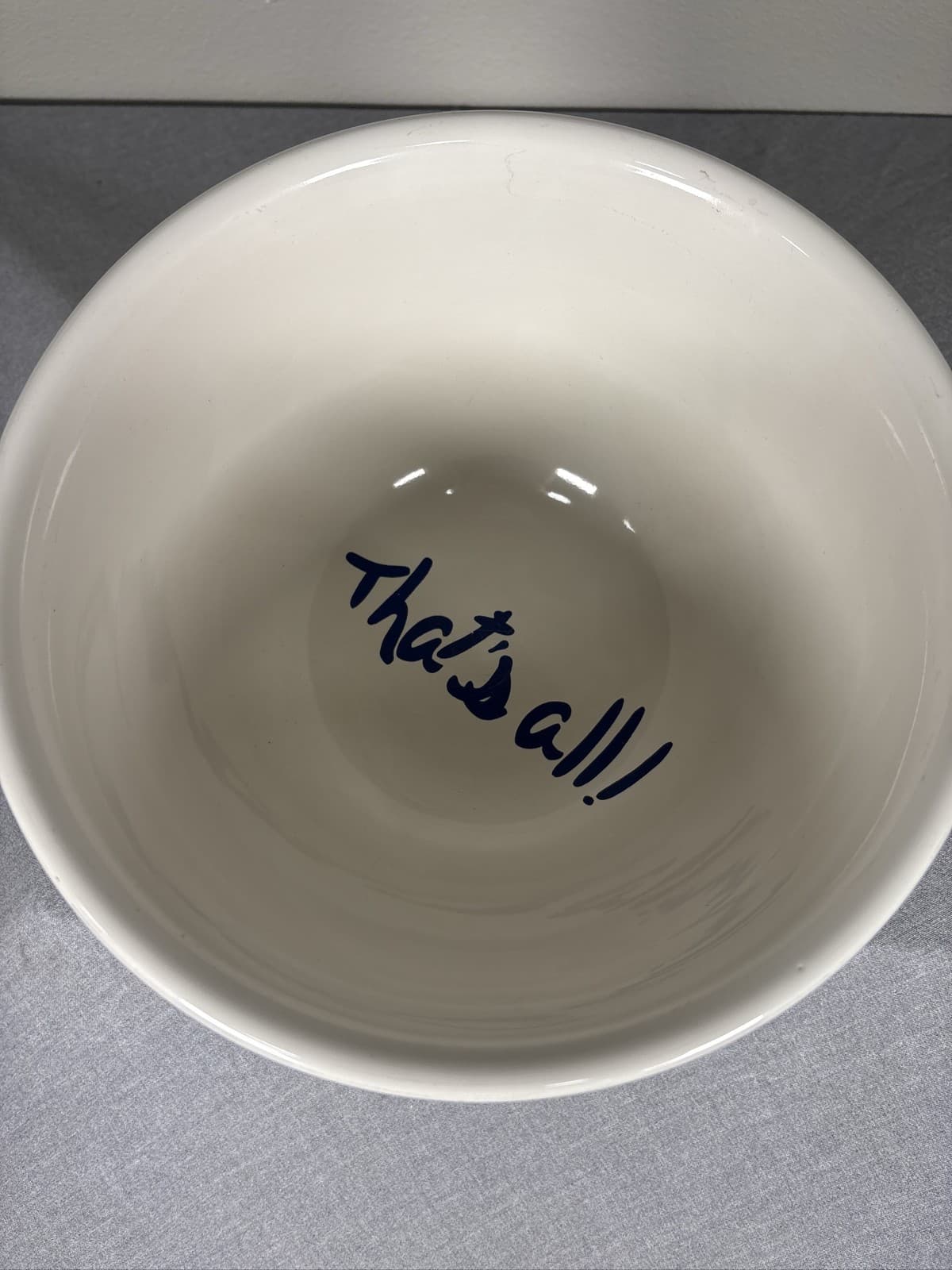 Gibson China I Love Popcorn Ceramic Bowl White Blue Snack Dish - Thumbnail 2