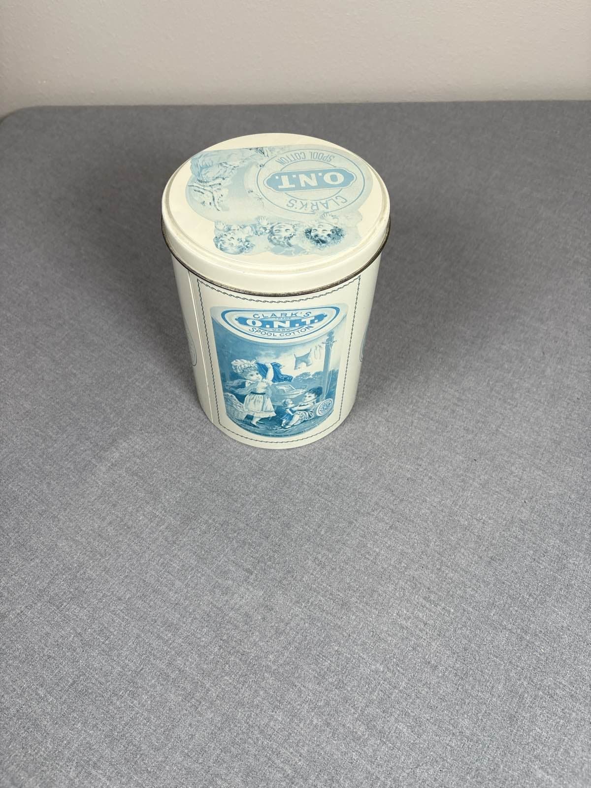 Vintage Clark's O.N.T. Spool Cotton Advertising Tin Canister Collectible - Thumbnail 3