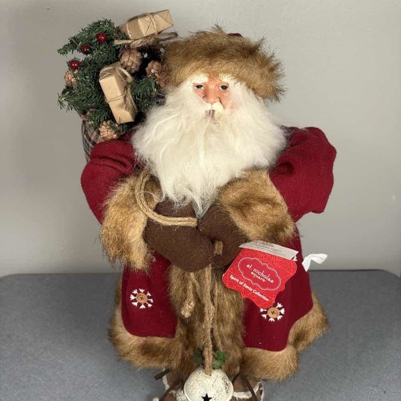 Large St. Nicholas Square Spirit of Santa Woodland Santa 24" With Tag