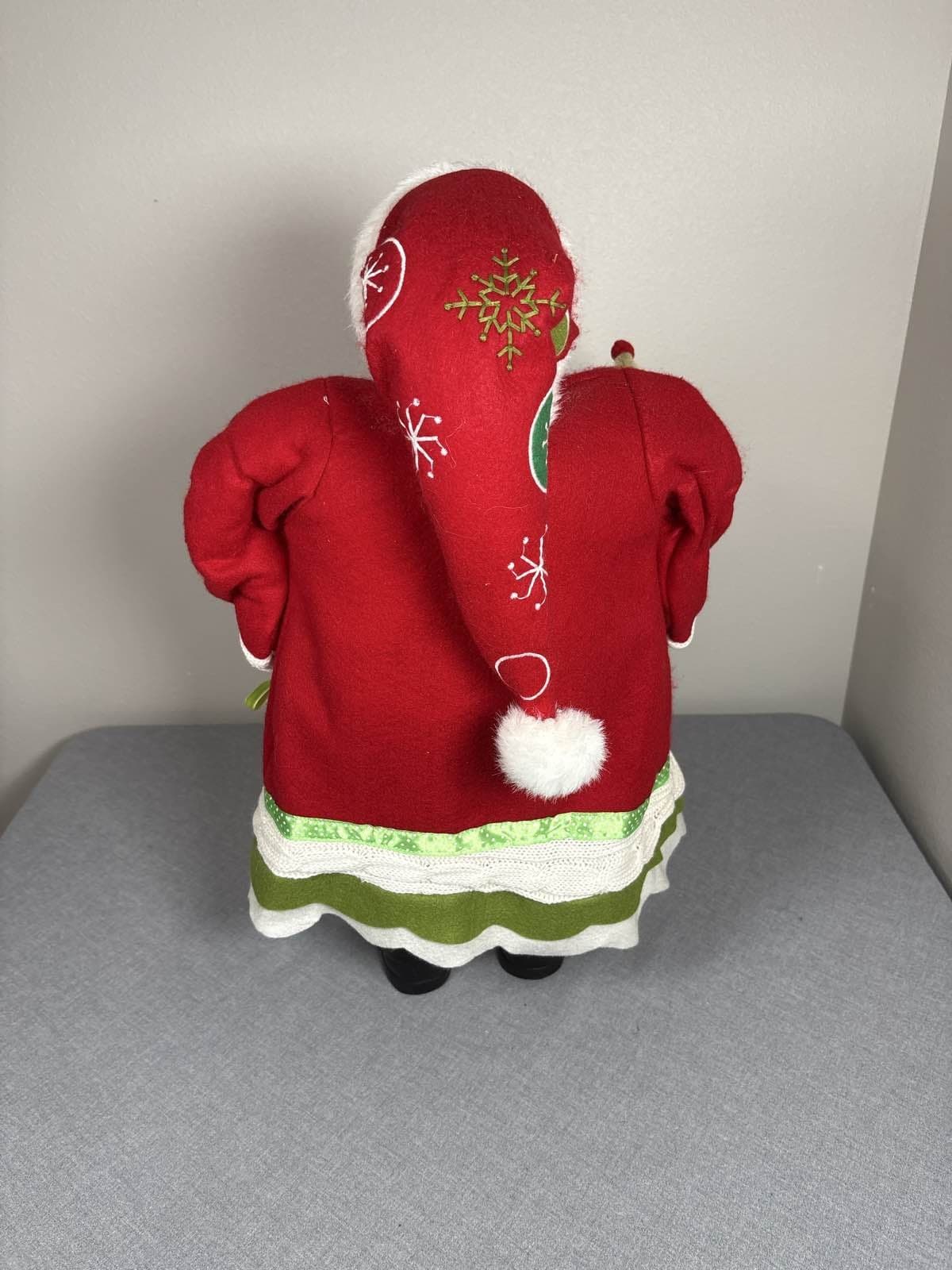 Large Ashland Santa Claus 23" Red Plaid Green Presents Christmas Decor - Thumbnail 3