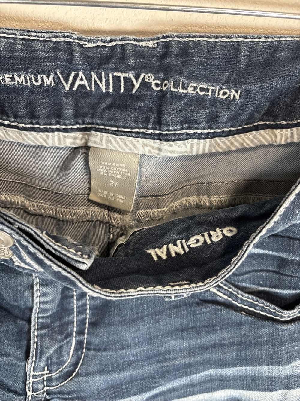 Vanity Premium Collection Women's Jean Shorts Blue Denim Cuffed Size 27 - Thumbnail 3