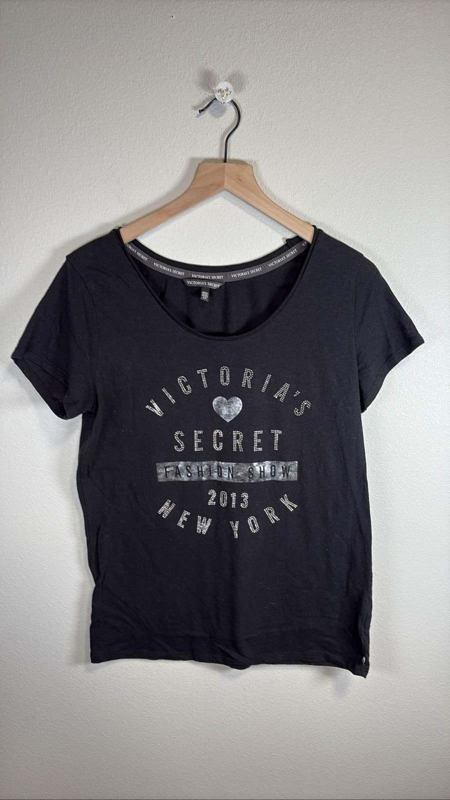Victoria's Secret Fashion Show 2013 NY Bling Tee Shirt Women's M Black S
