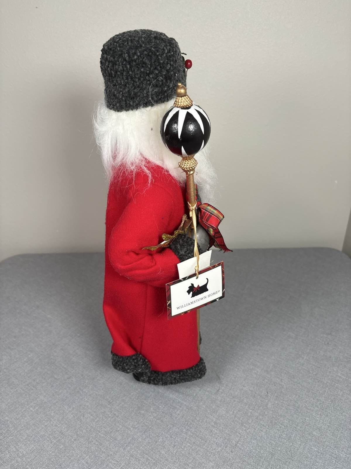 Santa Claus Figurine, Red Coat, Faux Fur, Holly Berries Standing 20” NWT - Thumbnail 4