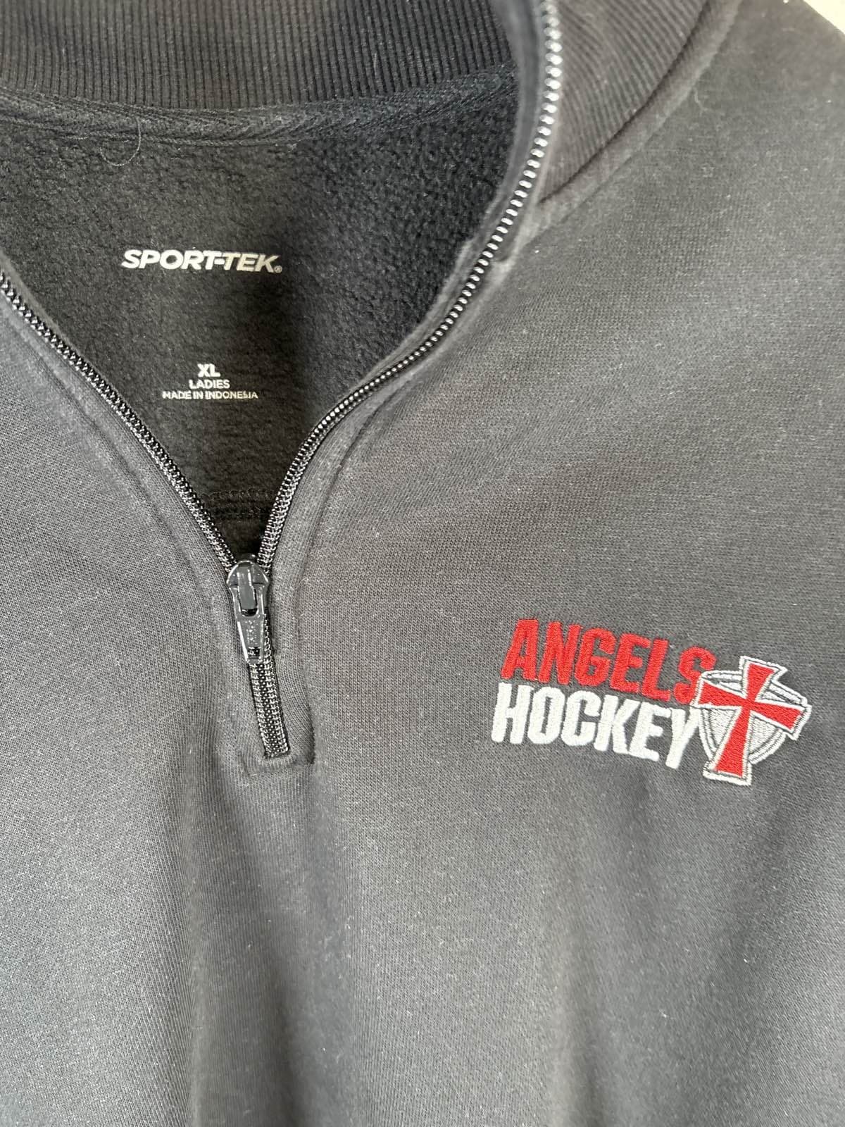 Sport-Tek Angels Hockey Womens XL Black 1/4 Zip Pullover - Thumbnail 2