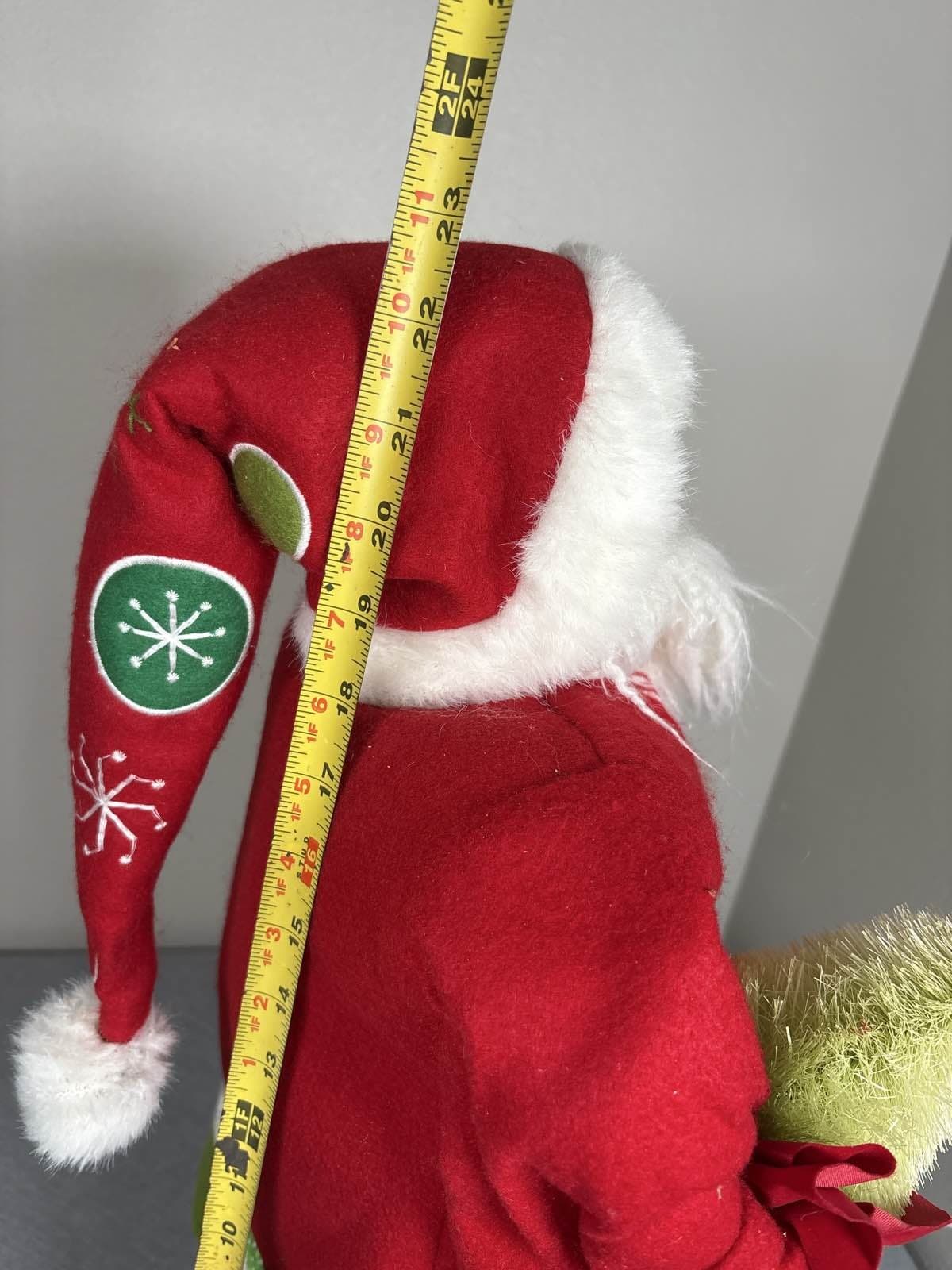 Large Ashland Santa Claus 23" Red Plaid Green Presents Christmas Decor - Thumbnail 5
