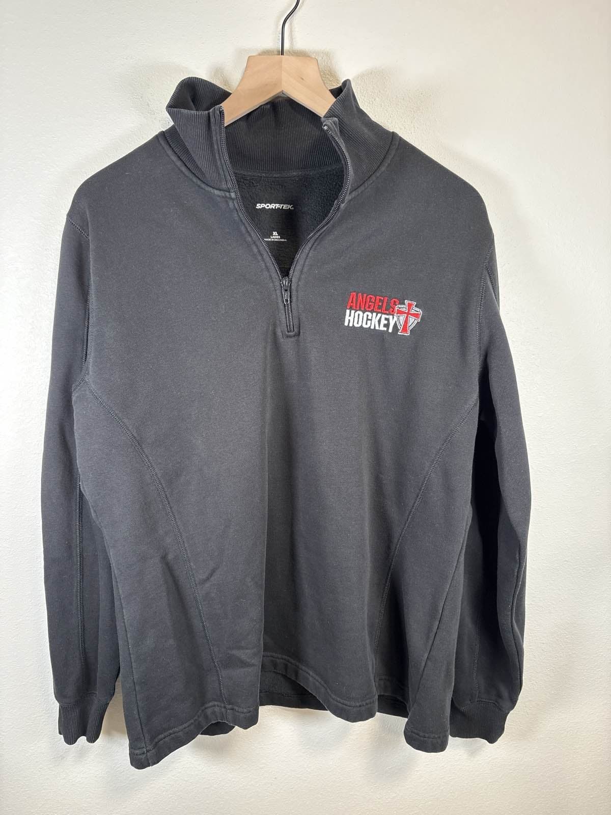 Sport-Tek Angels Hockey Womens XL Black 1/4 Zip Pullover