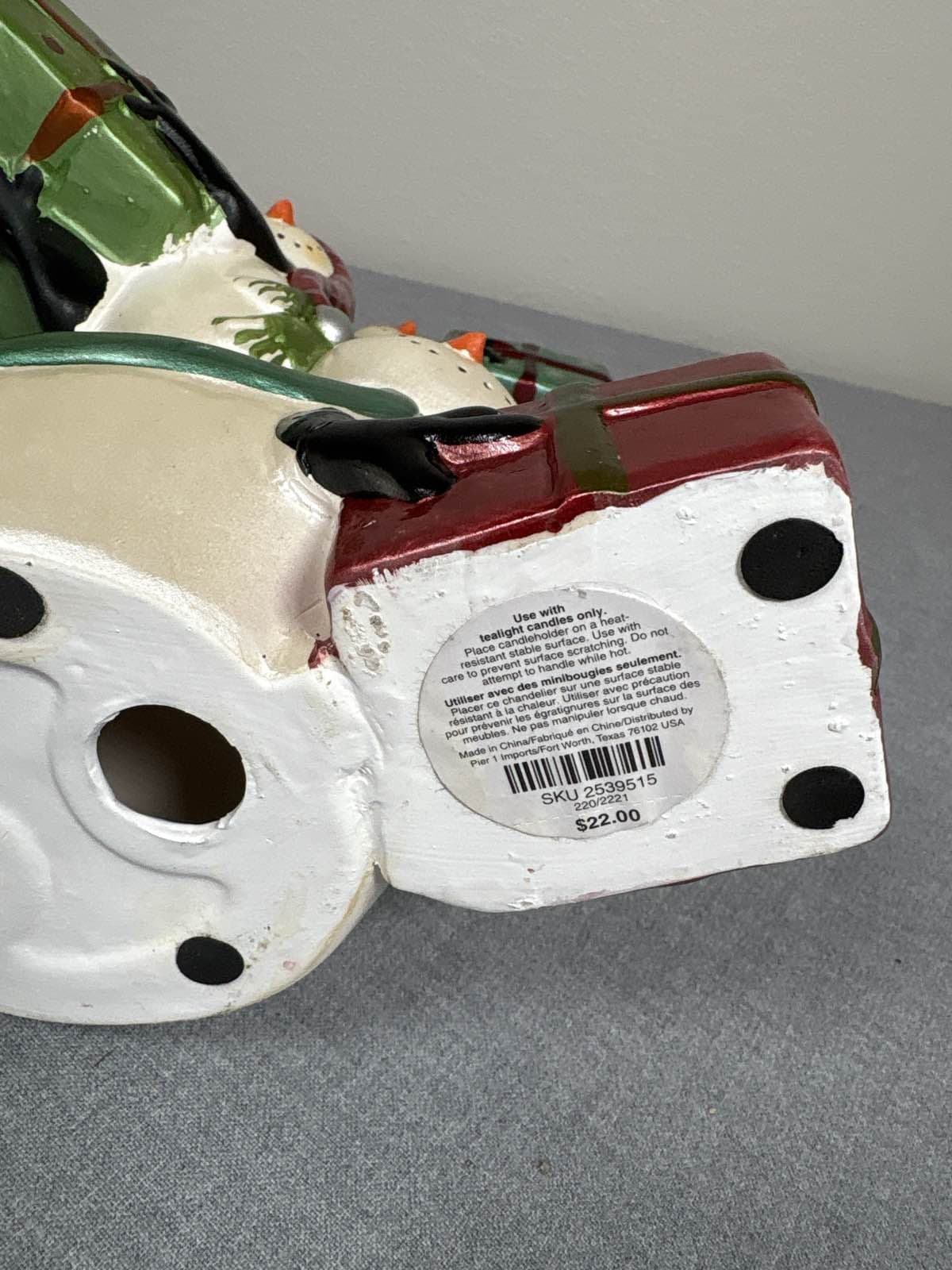 Yankee Candle Snowman Pile Up Tower 3 Tea Light Holder Christmas Winter Decor - Thumbnail 5