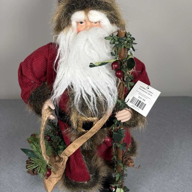 Large Hobby Lobby Christmas 2010 Santa Claus Wood Base 18" Rustic Decor