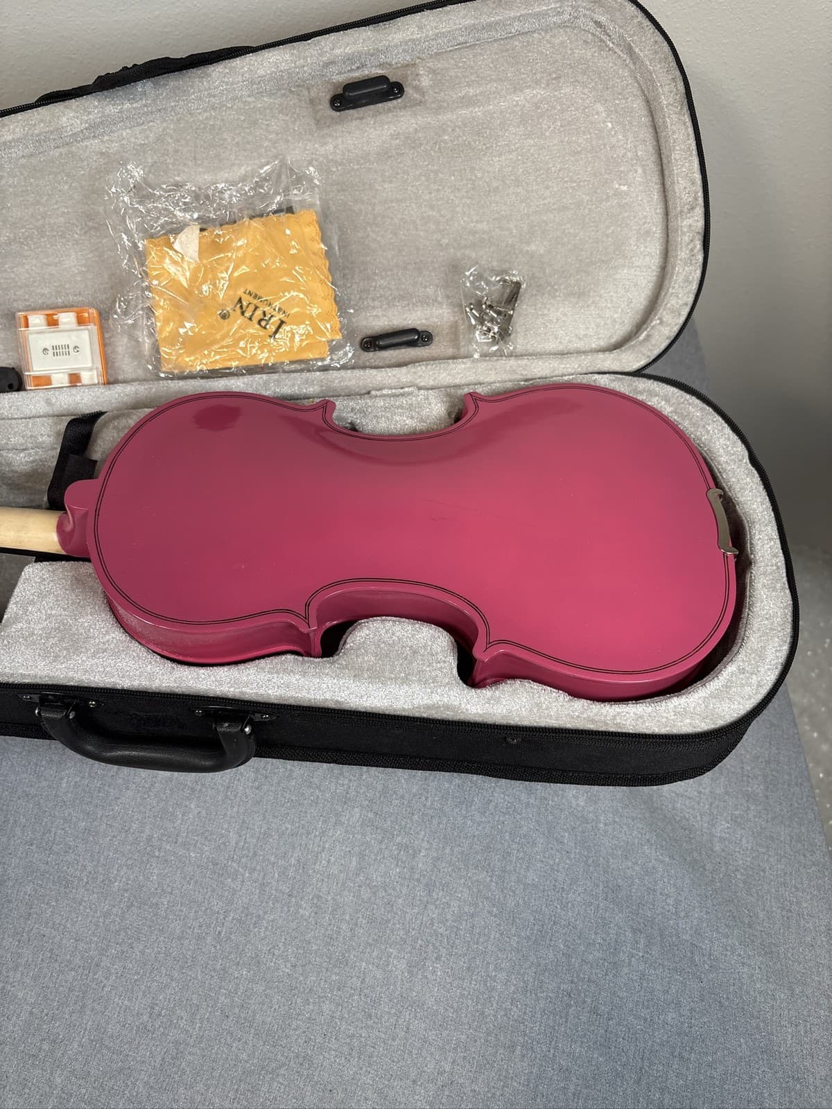 3/4 Size Pink Acoustic Violin Fiddle Set, Case, Bow, Rosin, Student Kit - Thumbnail 4